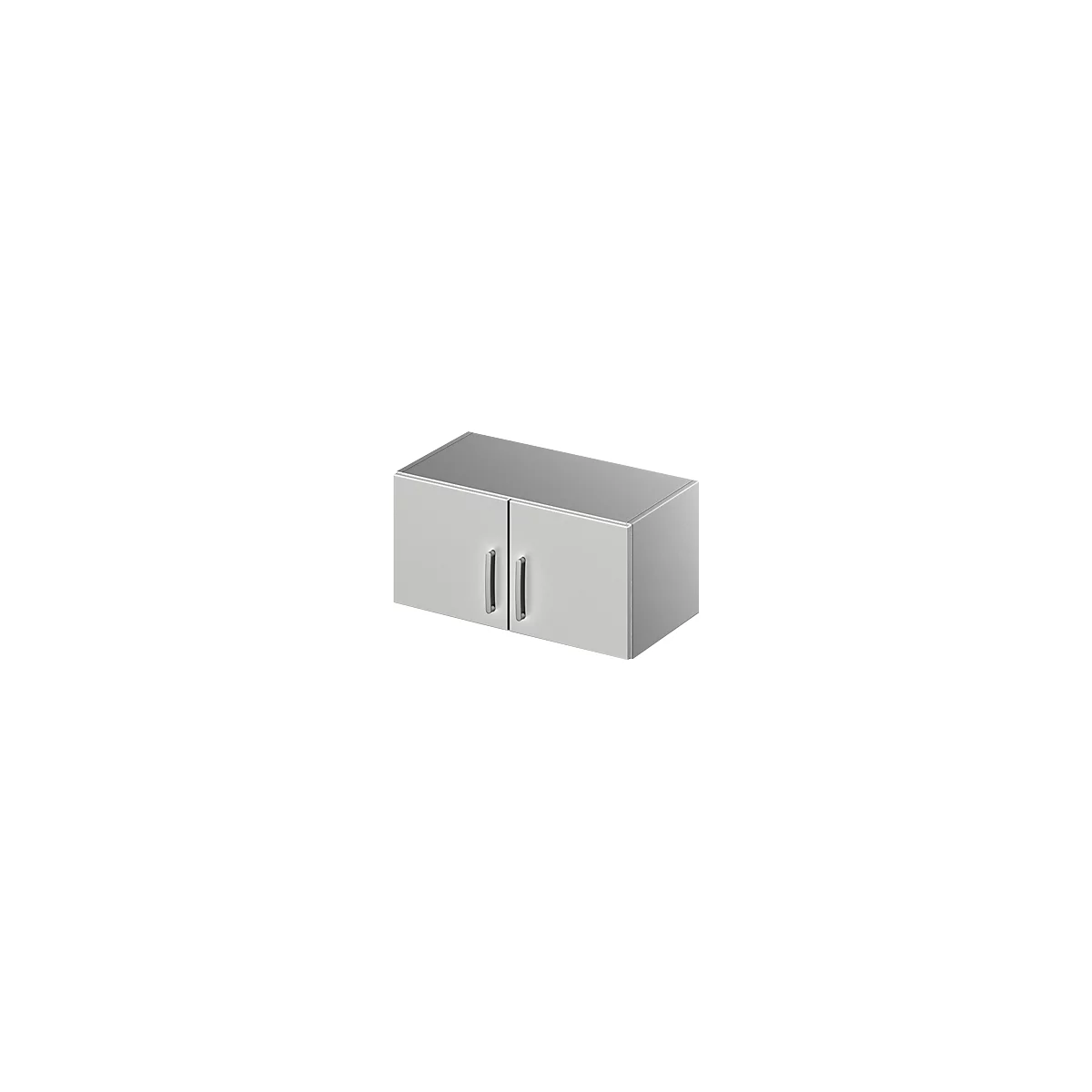 Schäfer Shop Genius Opzetkast TETRIS SOLID, stalen romp, 1 ordnerhoogte, B 800 mm, lichtgrijs/blank aluminium