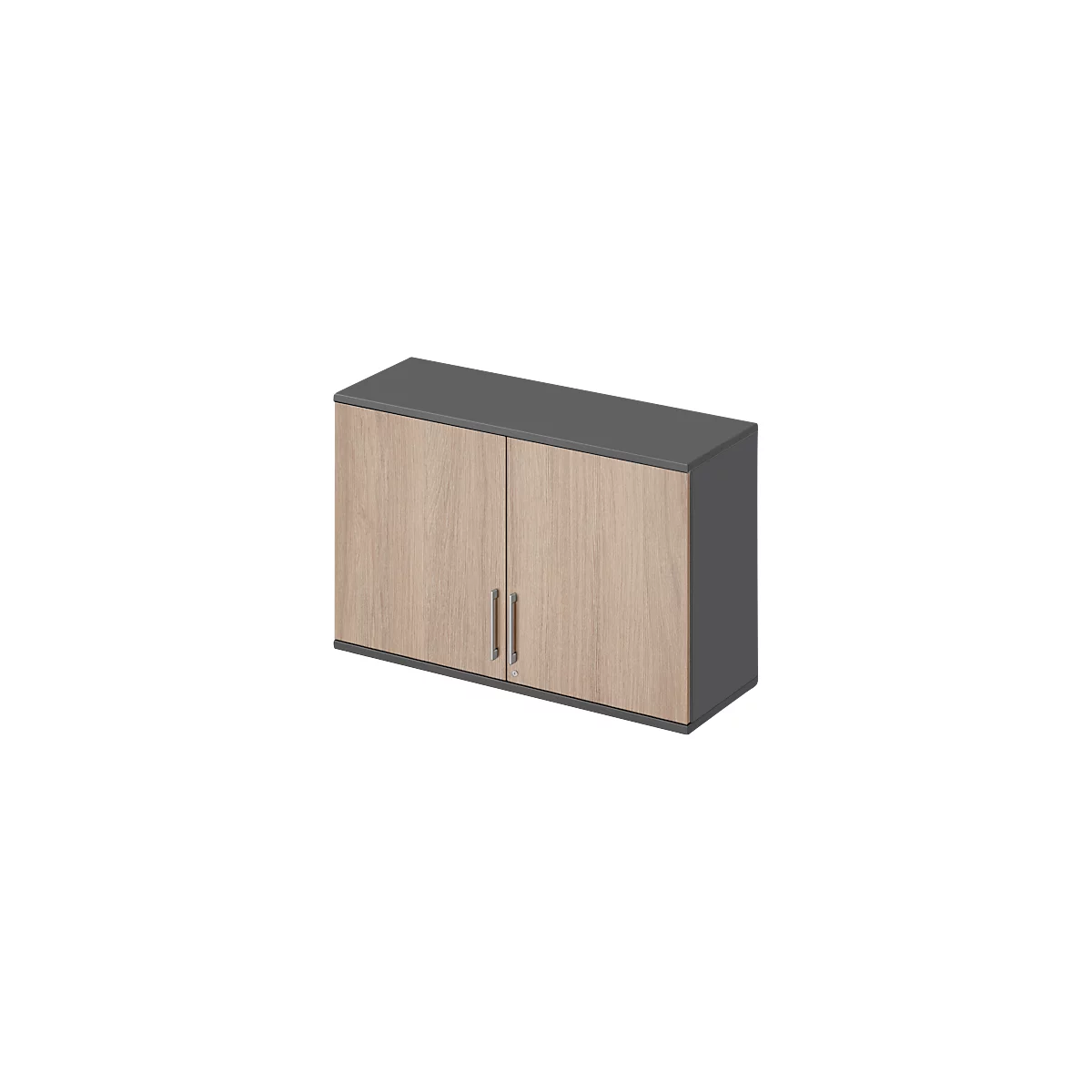 Schäfer Shop Genius opzetkast TETRIS WOOD, 2 OH, B 1200 mm, afsluitbaar, grafiet/eiken