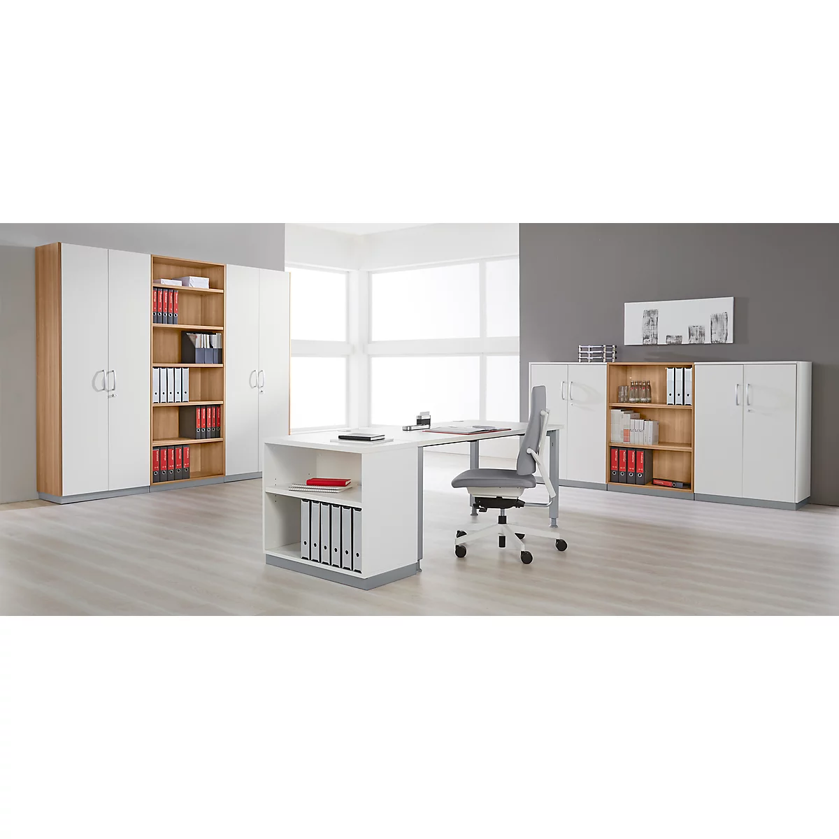 Schäfer Shop Genius Panneau latéral TETRIS SOLID, pour structure en métal, pour armoires à 3 HC, 19 mm d'épaisseur, blanc