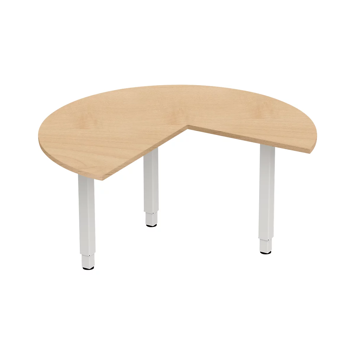 Schäfer Shop Genius PLANOVA ergoSTYLE aanschuiftafel, 3/4 cirkel, rechts of links uitschuifbaar, ahorn decor/wit