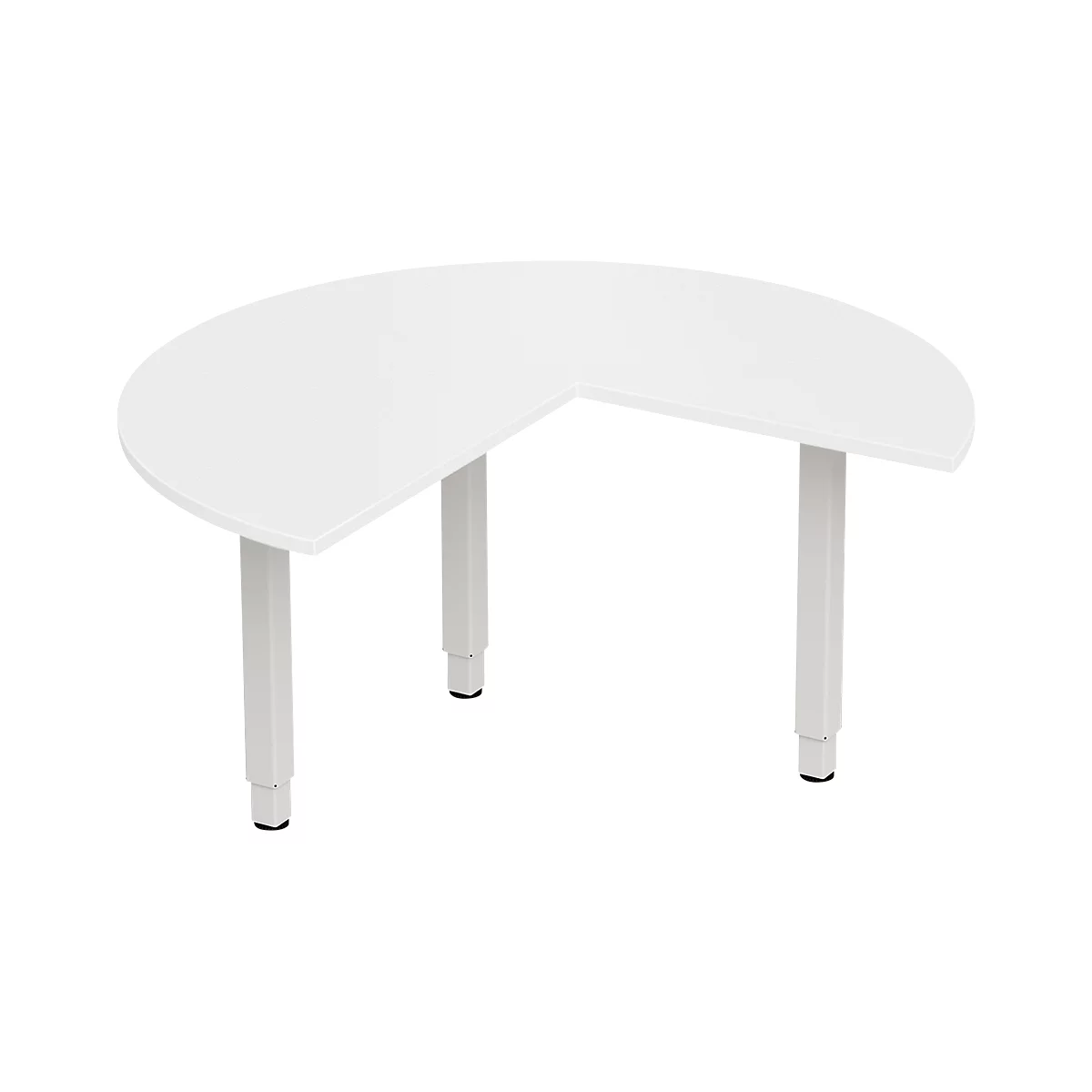 Schäfer Shop Genius PLANOVA ergoSTYLE aanschuiftafel, 3/4 cirkel, rechts of links uitschuifbaar, wit/wit