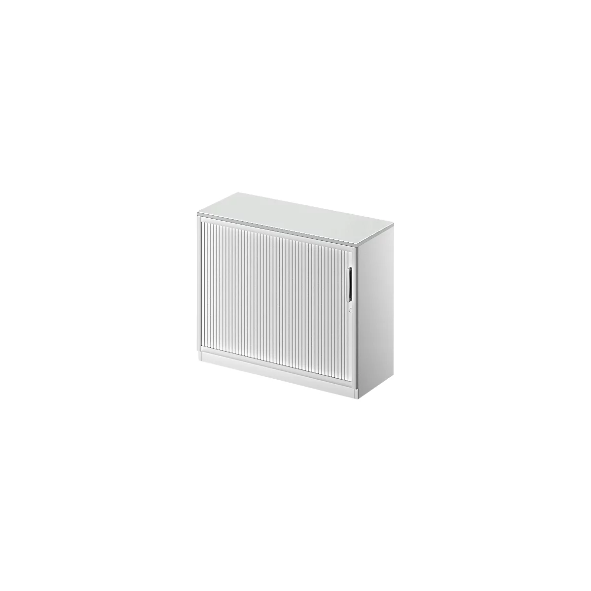 Schäfer Shop Genius Querrollladenschrank TETRIS SOLID, 2 OH, B 1000 mm, inkl. 19 mm Abdeckplatte, lichtgrau/weißalu/weißalu