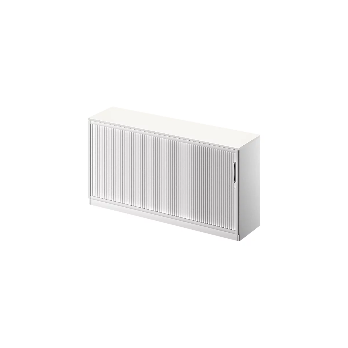Schäfer Shop Genius Querrollladenschrank TETRIS SOLID, 2 OH, B 1600 mm, inkl. 19 mm Abdeckplatte, weiß/weißalu