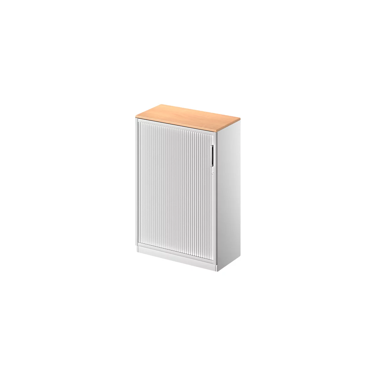 Schäfer Shop Genius Querrollladenschrank TETRIS SOLID, 3 OH, B 800 mm, inkl. 19 mm Abdeckplatte, Buche/weißalu