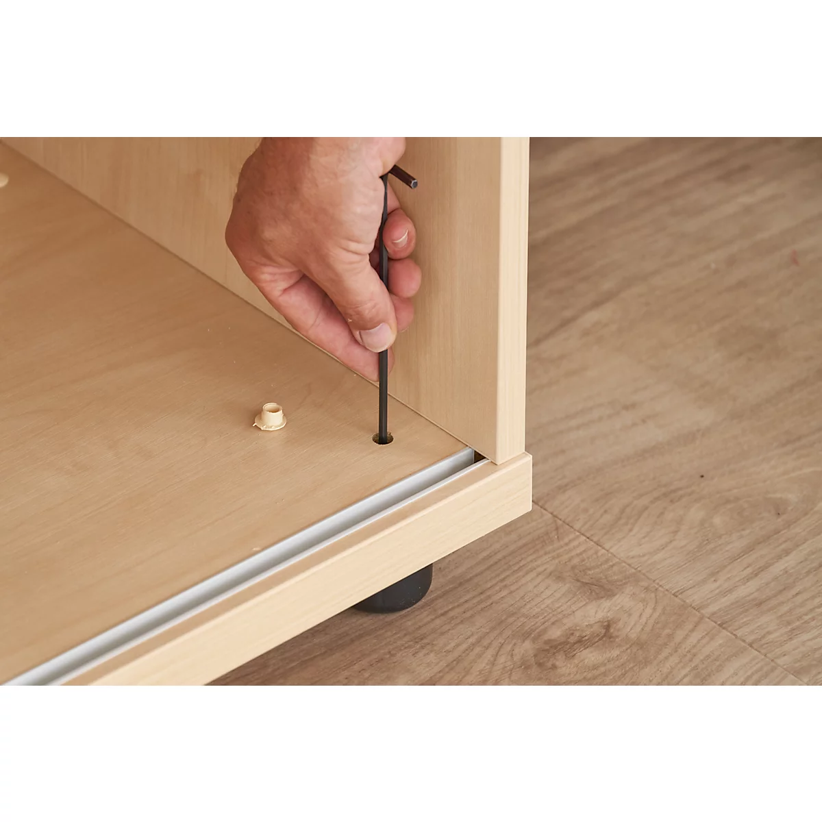 Schäfer Shop Genius Querrollladenschrank TETRIS WOOD, 2 OH, B 1000 mm, Höhe inkl. Gleiter, graphit