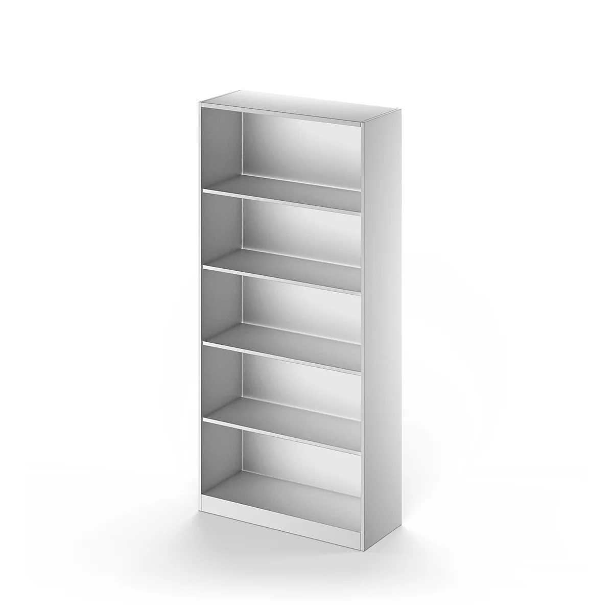 Schäfer Shop Genius Regal TETRIS SOLID, Stahlkorpus, 5 OH, B 1000 x T 413 x H 2143 mm, weißalu
