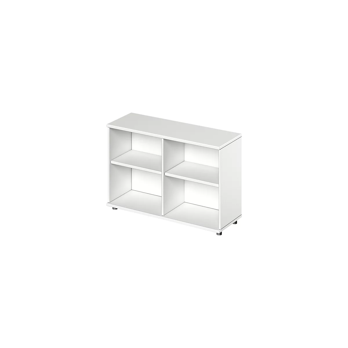 Schäfer Shop Genius Regal TETRIS WOOD, 2 OH, Höhe inkl. Gleiter, B 1200 mm, weiß
