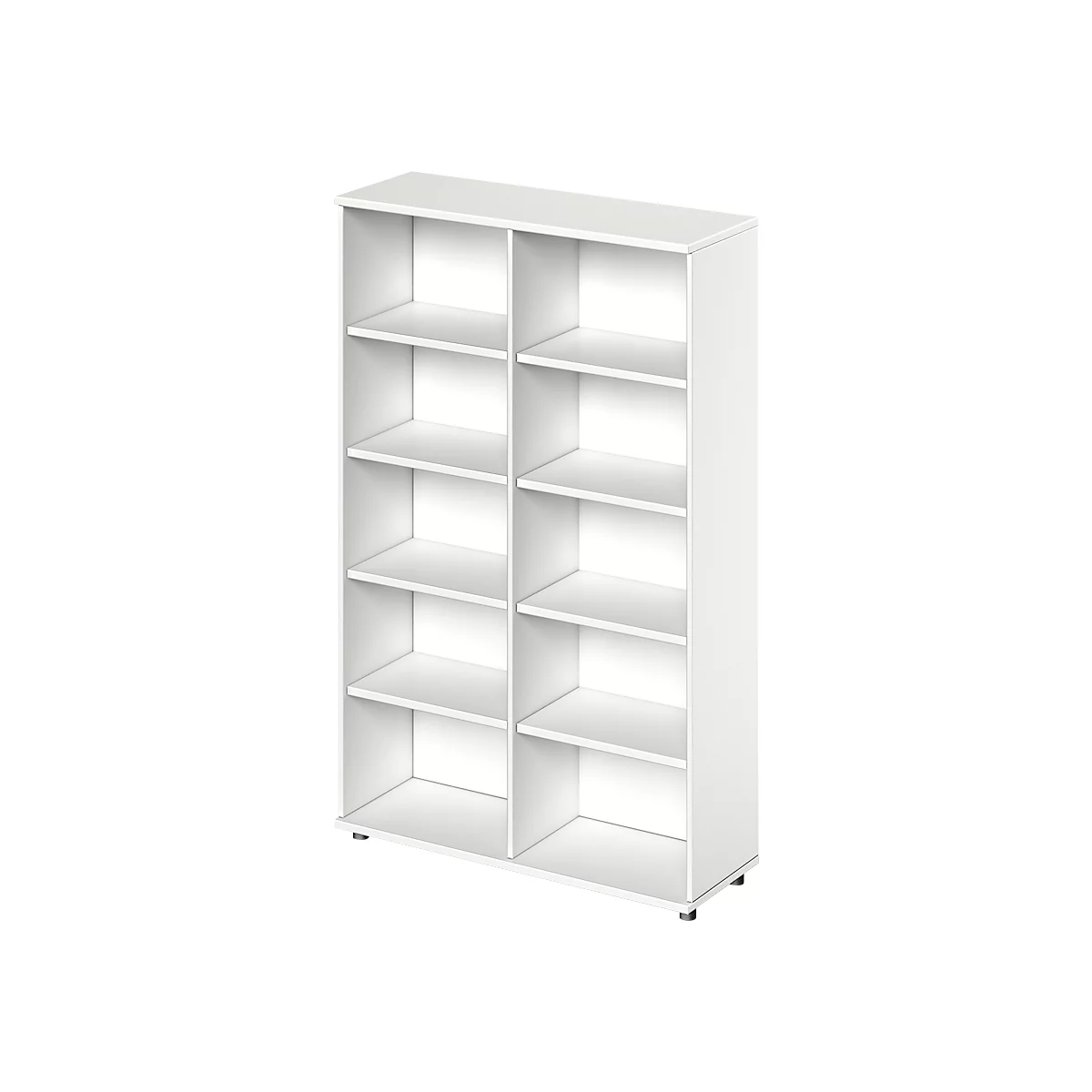 Schäfer Shop Genius Regal TETRIS WOOD, 5 OH, Höhe inkl. Gleiter, B 1200 mm, weiß