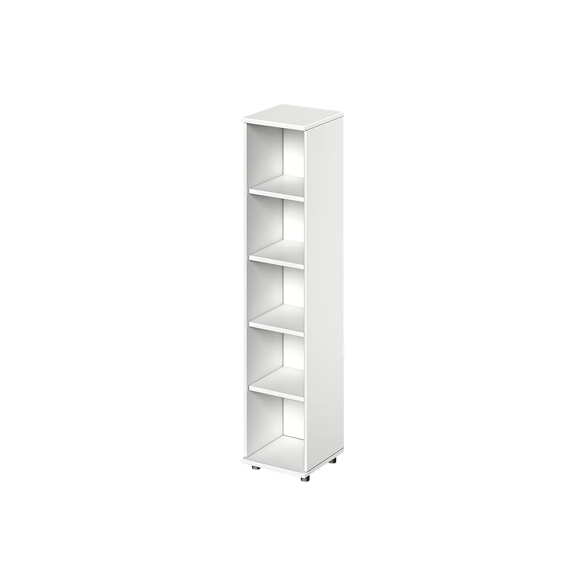 Schäfer Shop Genius Regal TETRIS WOOD, 5 OH, Höhe inkl. Gleiter, B 400 mm, weiß 
