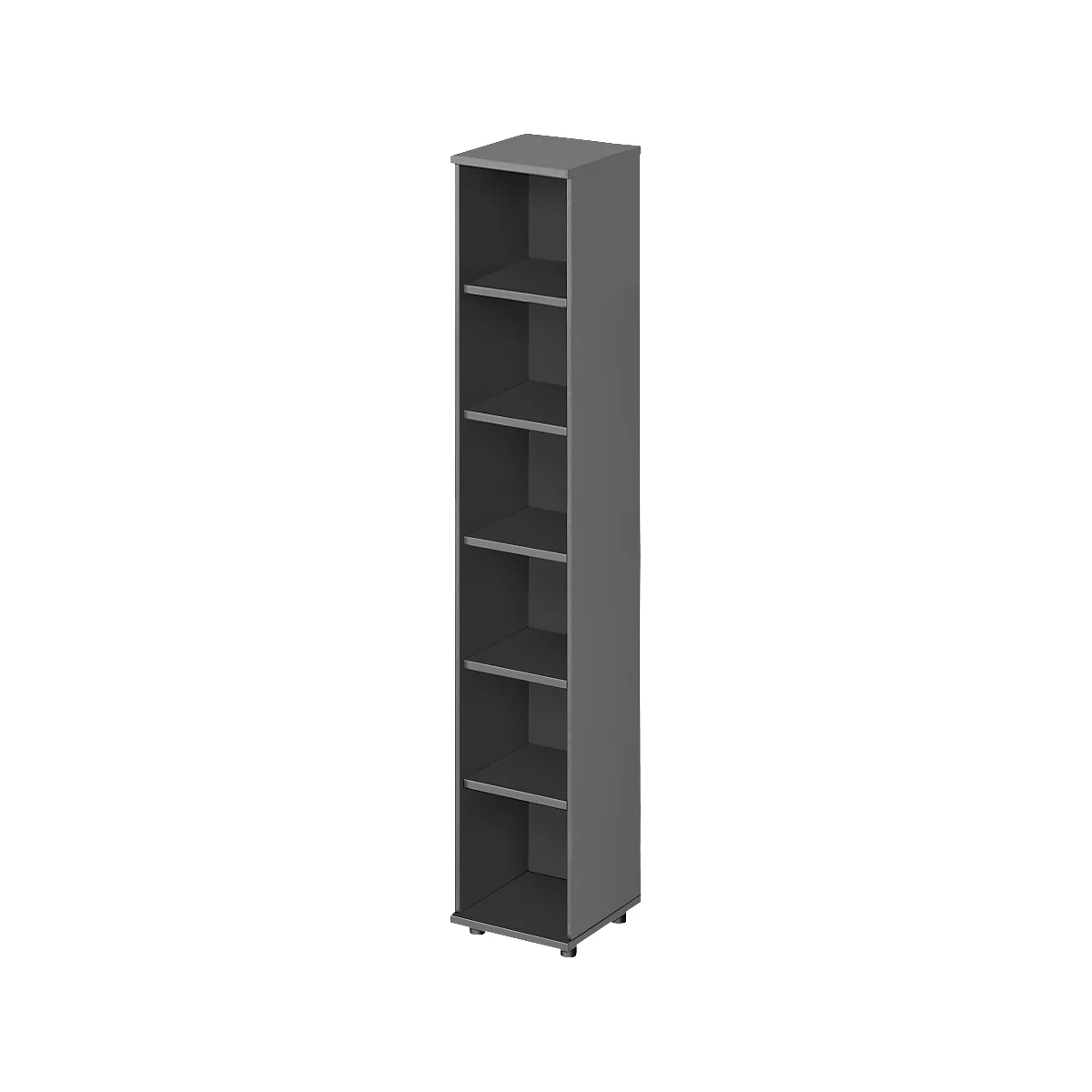 Schäfer Shop Genius Regal TETRIS WOOD, 6 OH, Höhe inkl. Gleiter, B 400 mm, graphit