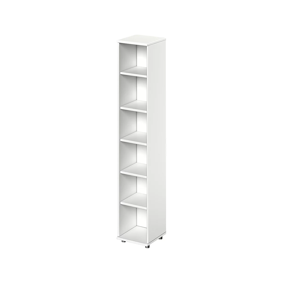 Schäfer Shop Genius Regal TETRIS WOOD, 6 OH, Höhe inkl. Gleiter, B 400 mm, weiß