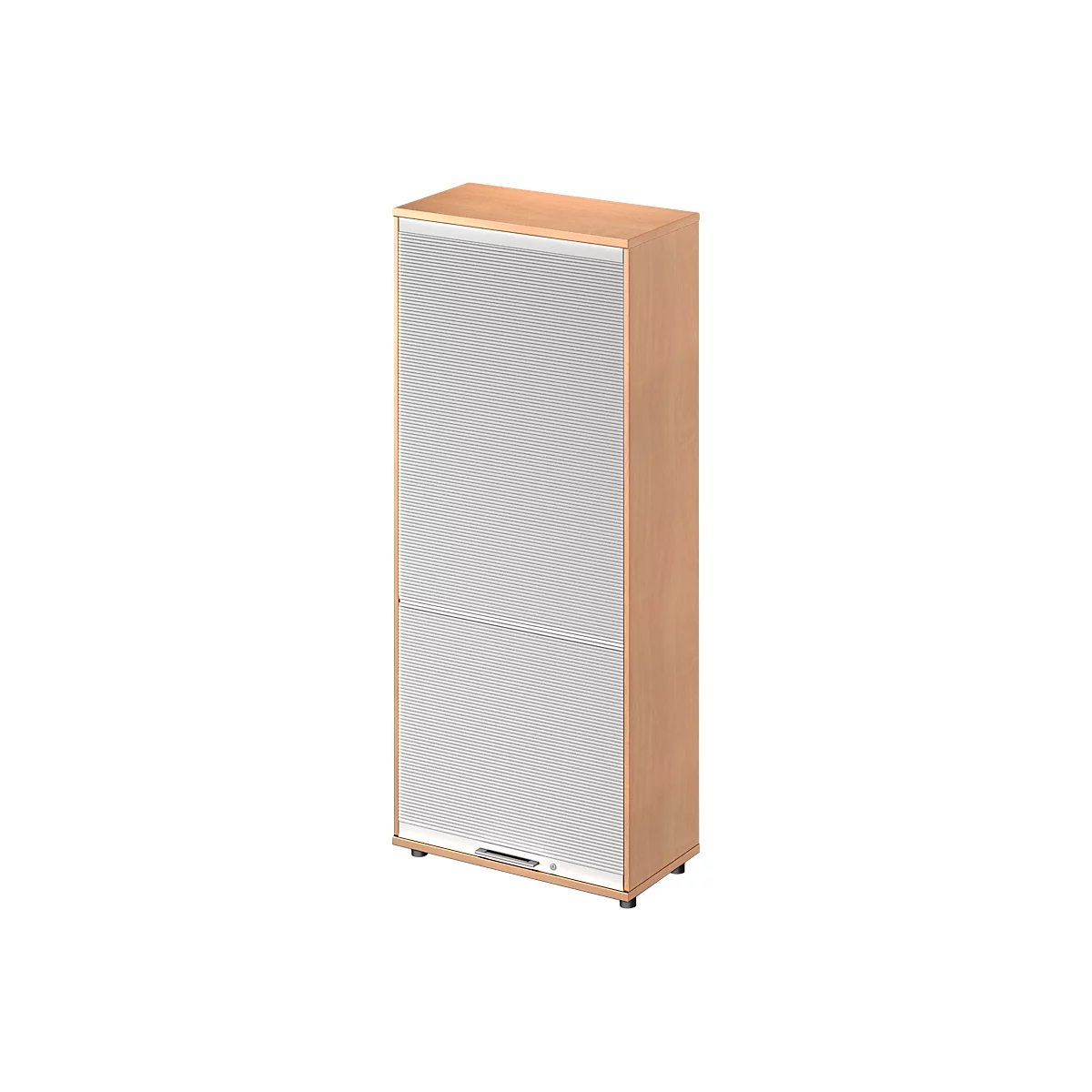 Schäfer Shop Genius Roldeurkast met verticale roldeur TETRIS WOOD, 4,5 ordnerhoogten, H 1910 mm, hoogte incl. glijders, beukenpatroon