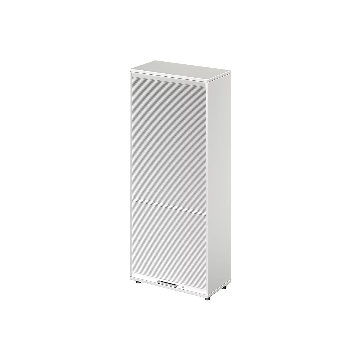 Schäfer Shop Genius Roldeurkast met verticale roldeur TETRIS WOOD, 4,5 ordnerhoogten, H 1910 mm, hoogte incl. glijders, lichtgrijs