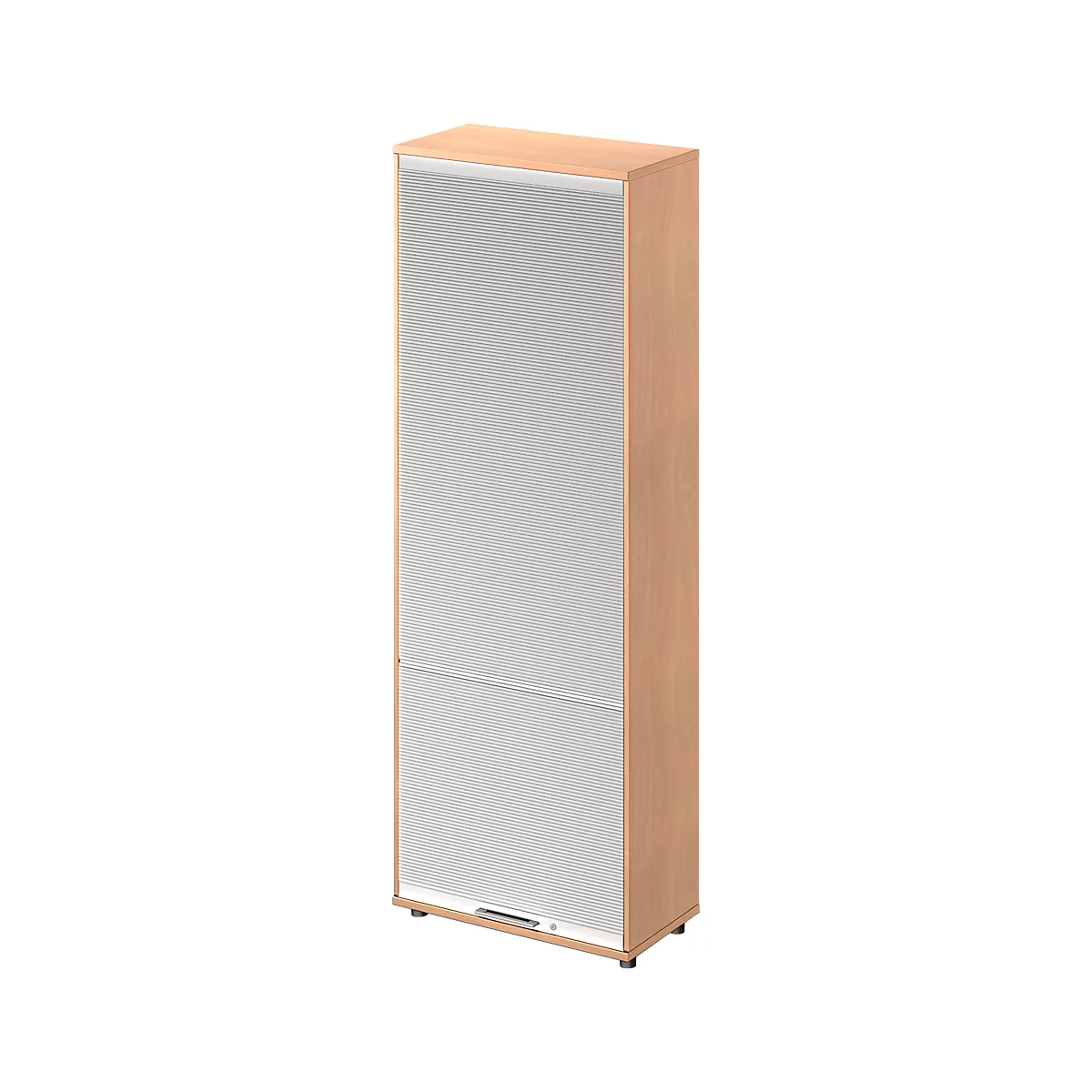 Schäfer Shop Genius Roldeurkast met verticale roldeur TETRIS WOOD, 5,5 ordnerhoogten, H 2270 mm, hoogte incl. glijders, beukenpatroon