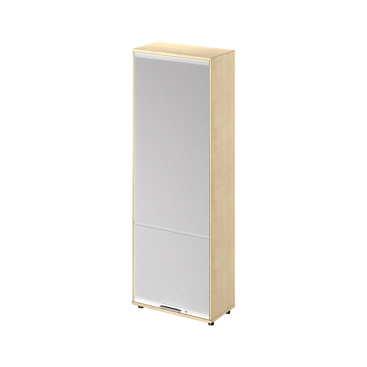 Schäfer Shop Genius Roldeurkast met verticale roldeur TETRIS WOOD, 5,5 ordnerhoogten, H 2270 mm, hoogte incl. glijders, esdoornpatroon