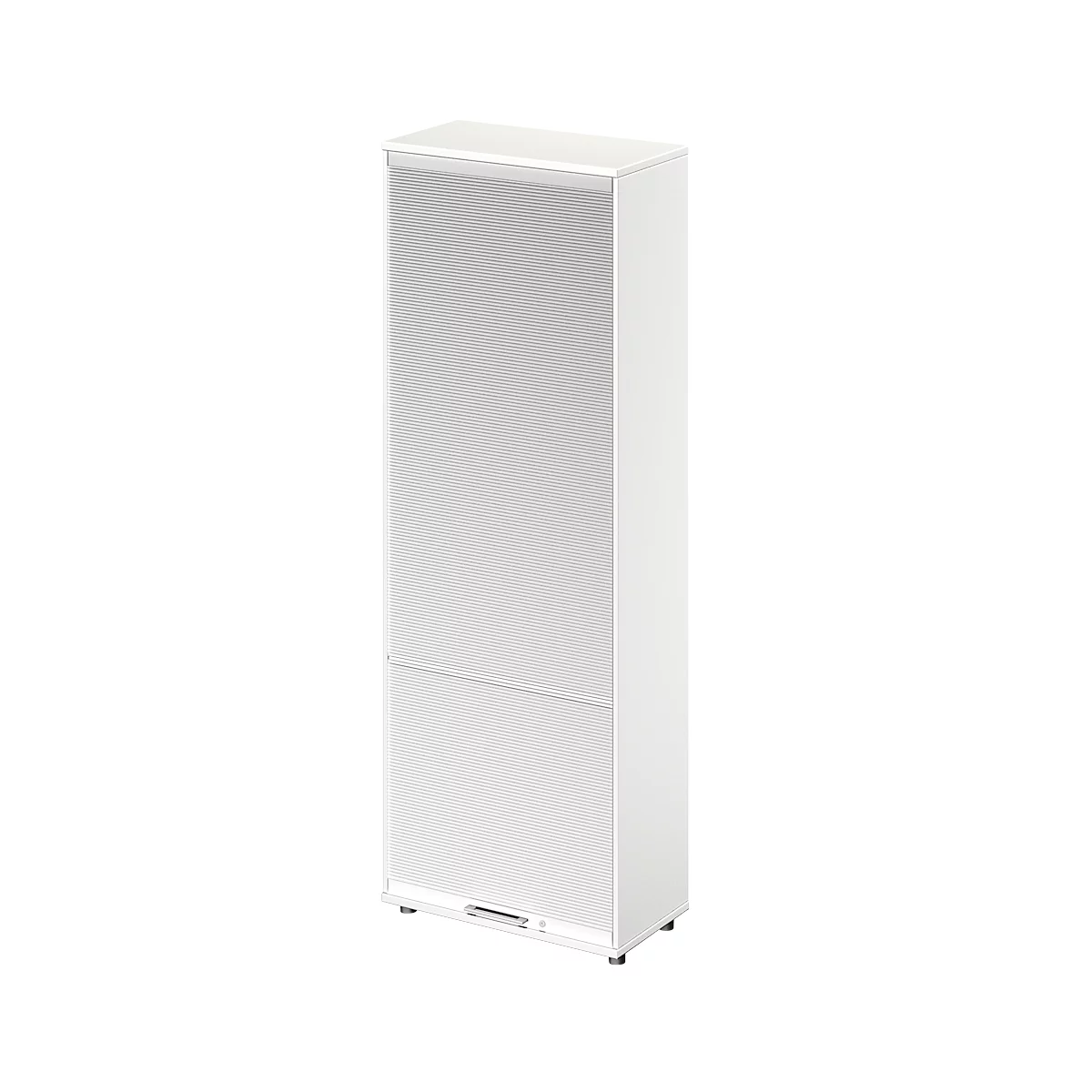 Schäfer Shop Genius Roldeurkast met verticale roldeur TETRIS WOOD, 5,5 ordnerhoogten, H 2270 mm, hoogte incl. glijders, wit