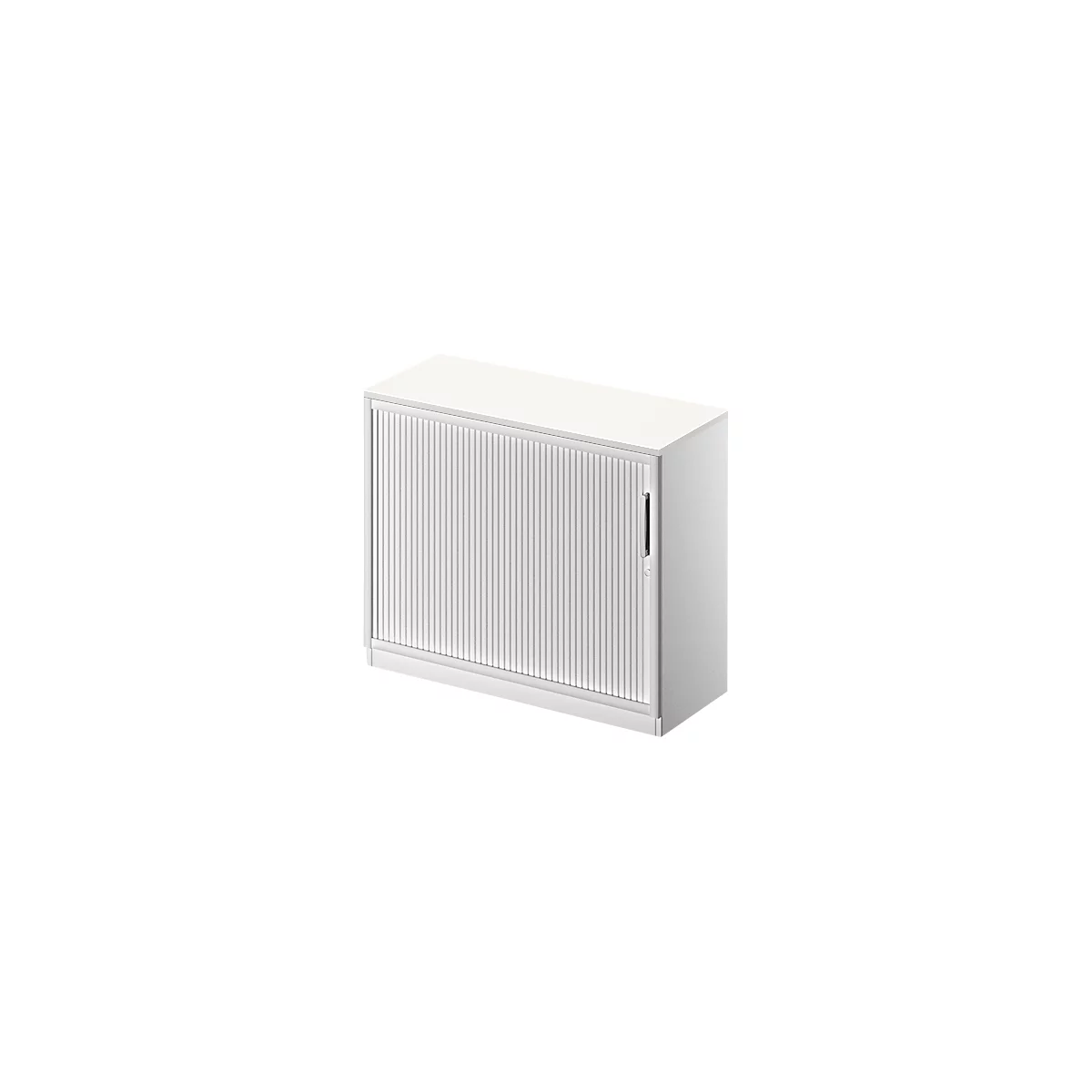 Schäfer Shop Genius Roldeurkast TETRIS SOLID, 2 ordnerhoogten, B 1000 mm, incl. 19 mm afdekplaat, wit/blank aluminium