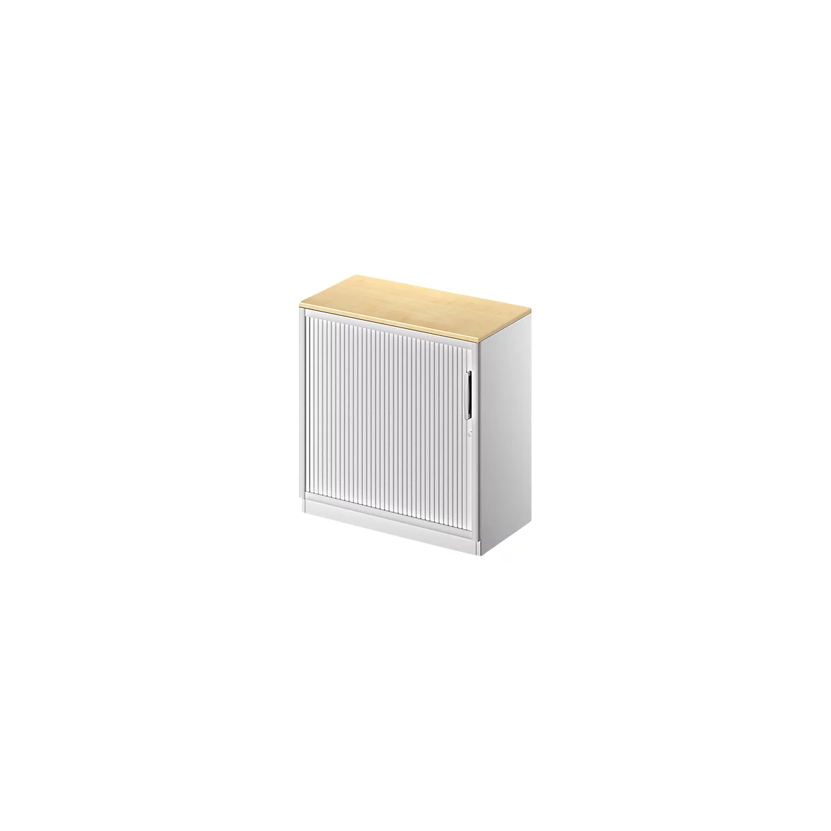 Schäfer Shop Genius Roldeurkast TETRIS SOLID, 2 ordnerhoogten, B 800 mm, incl. 19 mm afdekplaat, beukenpatroon/blank aluminium/blank aluminium