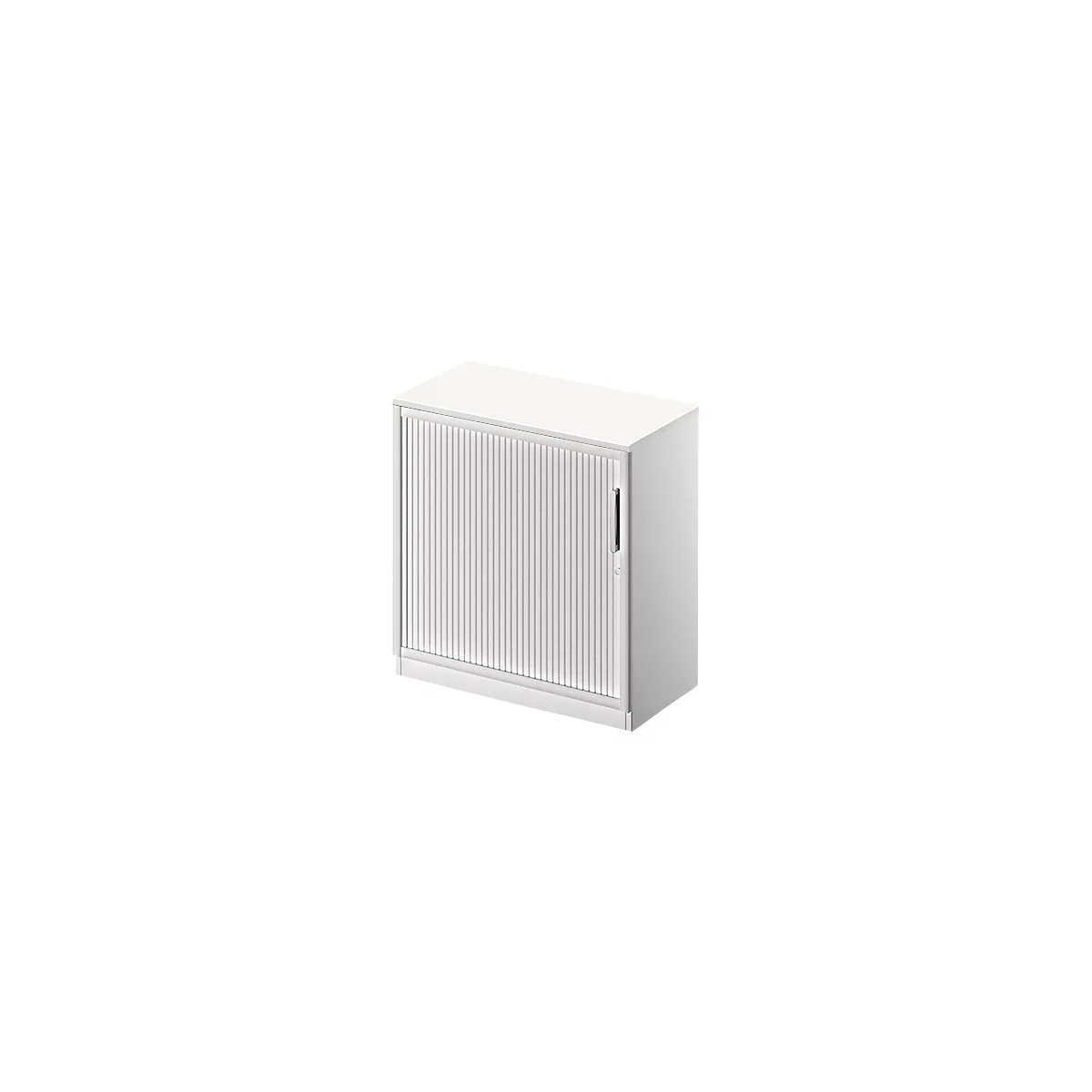Schäfer Shop Genius Roldeurkast TETRIS SOLID, 2 ordnerhoogten, B 800 mm, incl. 19 mm afdekplaat, wit/blank aluminium