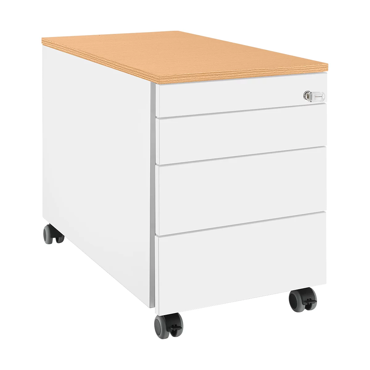 Schäfer Shop Genius Rollcontainer 1233, weiß/Buche-Dekor 