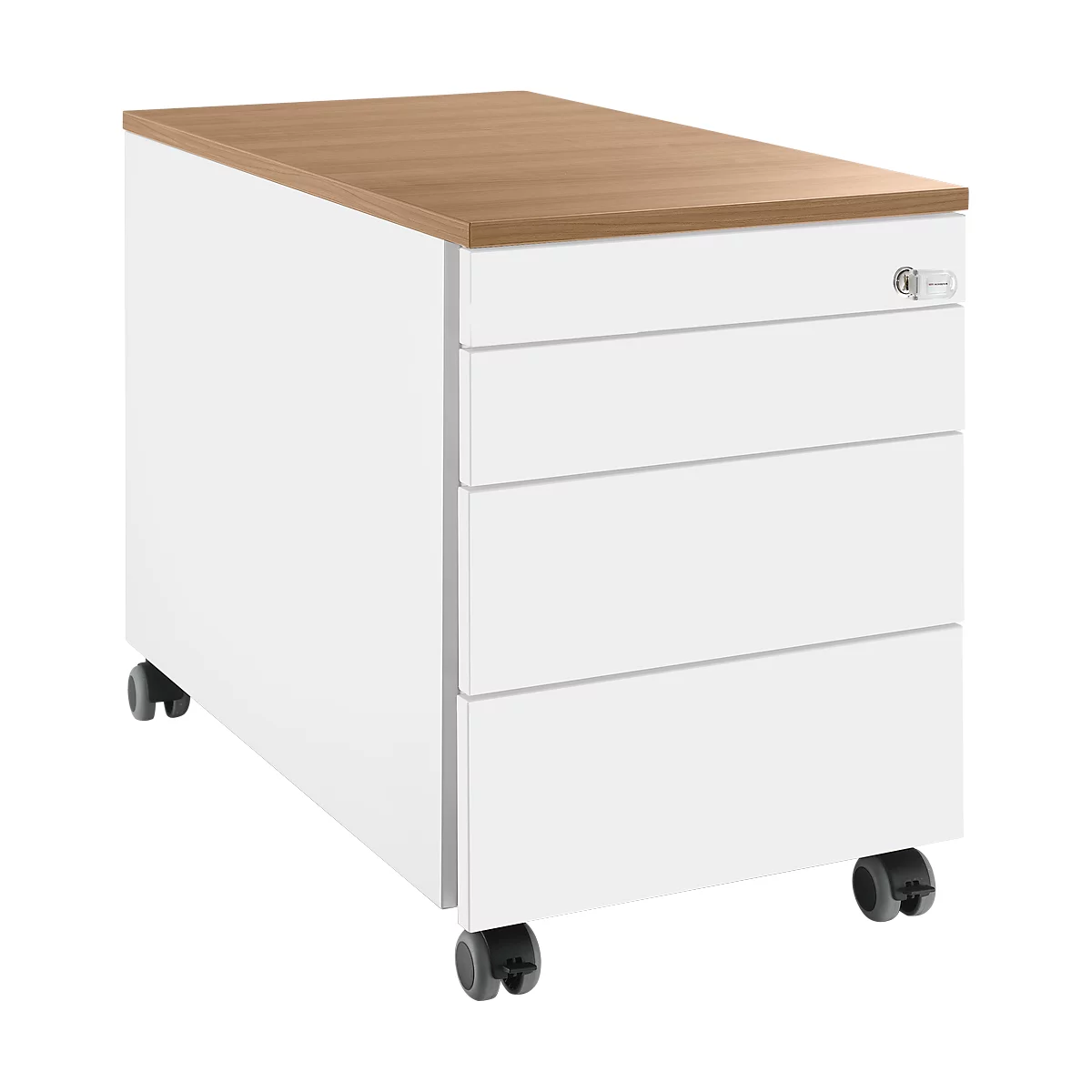 Schäfer Shop Genius Rollcontainer 1233, weiß/Kirsche Romana-Dekor 