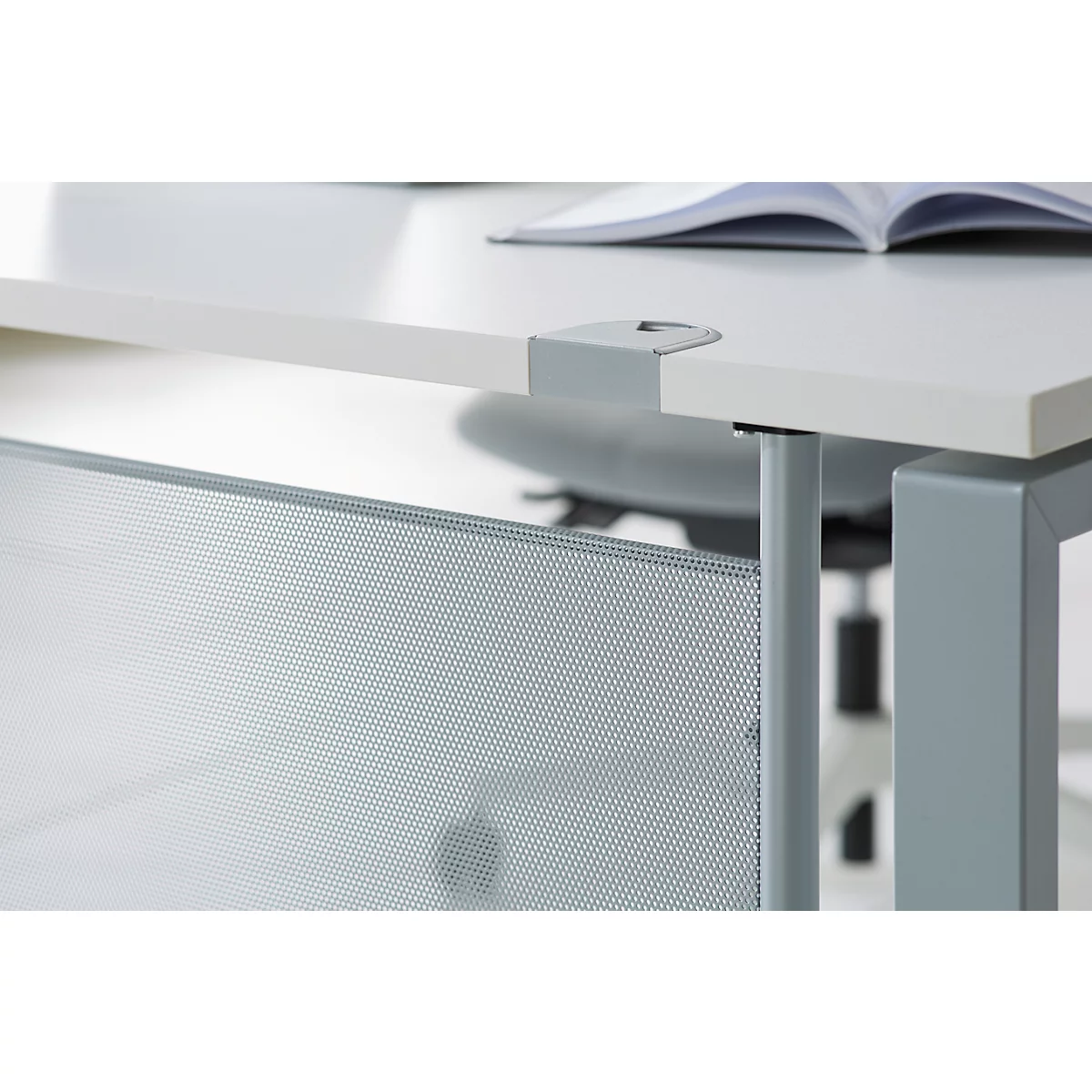 Schäfer Shop Genius Rückseitenblende, für Schreibtisch 90 Grad, H 466 mm, weißaluminium