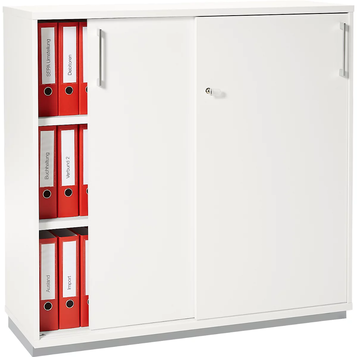 Schäfer Shop Genius Schiebetürenschrank TETRIS WOOD, 3 OH, B 1200 mm, Höhe inkl. Gleiter, weiß