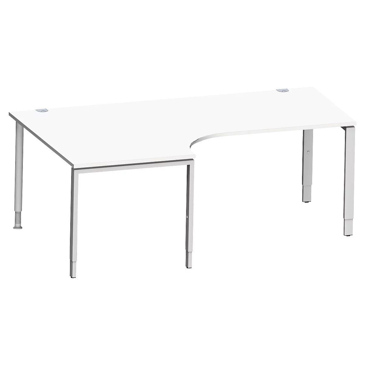 Schäfer Shop Genius Schreibt. 90° li, 4-F, VKTWinkelschreibtisch MODENA FLEX 90°,Ansatz links, B 2000 mm, weiß