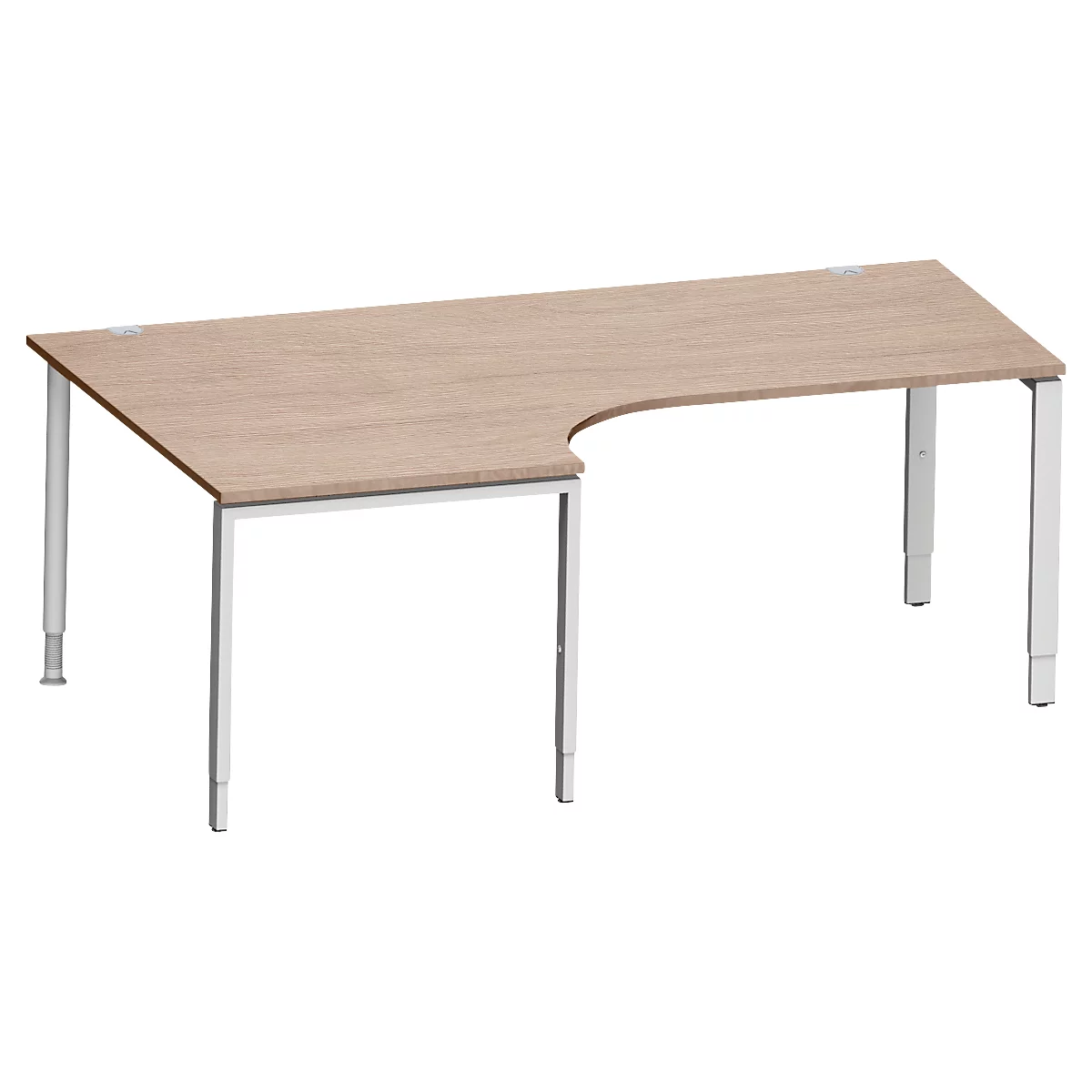 Schäfer Shop Genius Schreibt. 90° li, 4-F, Winkelschreibtisch MODENA FLEX 90°,Ansatz links, B 2000 mm, Eiche-Dekor