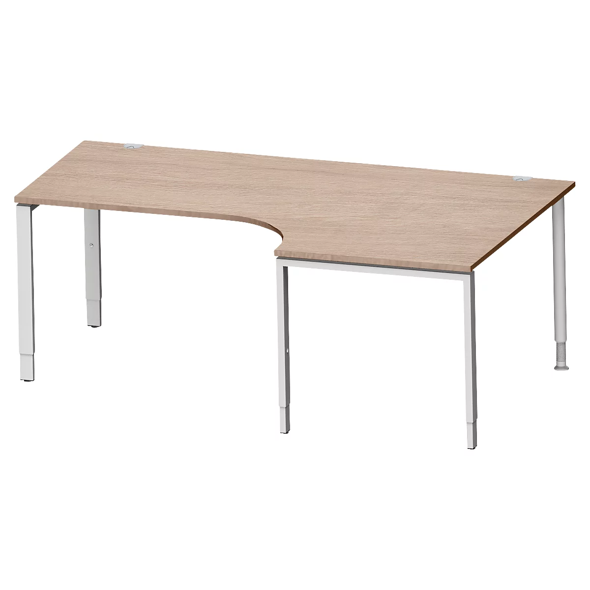 Schäfer Shop Genius Schreibt. 90° li, 4-F, Winkelschreibtisch MODENA FLEX 90°,Ansatz rechts, B 2000 mm, Eiche-Dekor