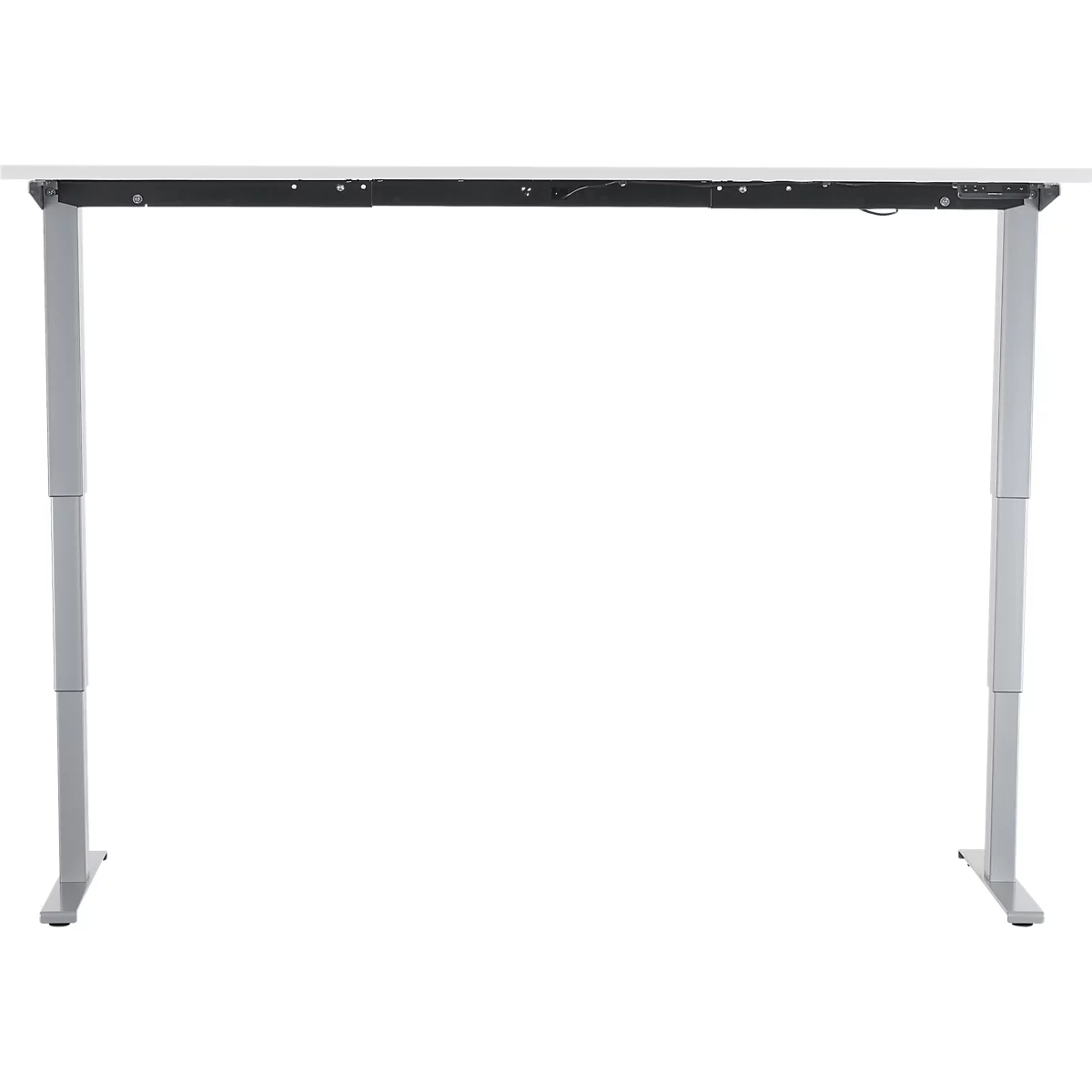 Schäfer Shop Genius Schreibtisch AERO FLEX, elektrisch höhenverstellbar, Rechteck, T-Fuß, B 1600 x T 800 x H 620-1280 mm, weiß/weißalu