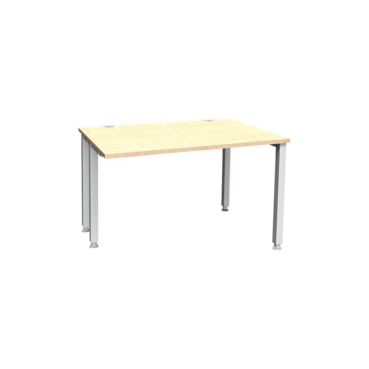 Schäfer Shop Genius Schreibtisch MODENA FLEX, 4-Fuß-Quadratrohr, verkürzte Seitenteile, B 1200 mm, ahorn