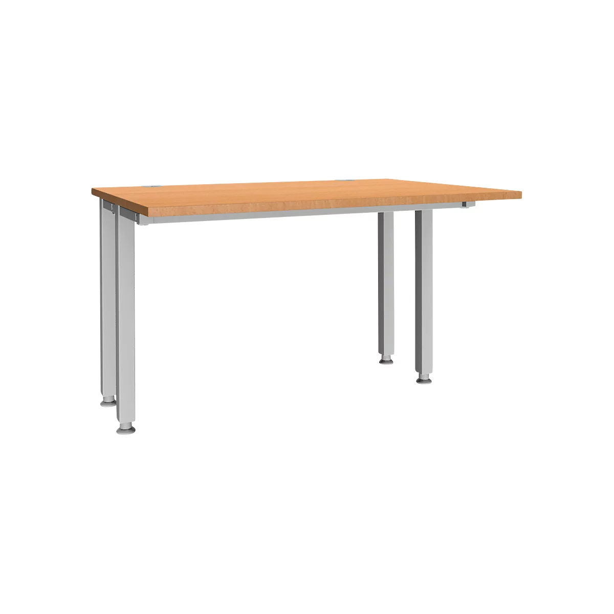 Schäfer Shop Genius Schreibtisch MODENA FLEX, 4-Fuß-Quadratrohr, verkürzte Seitenteile, B 1200 mm, buche