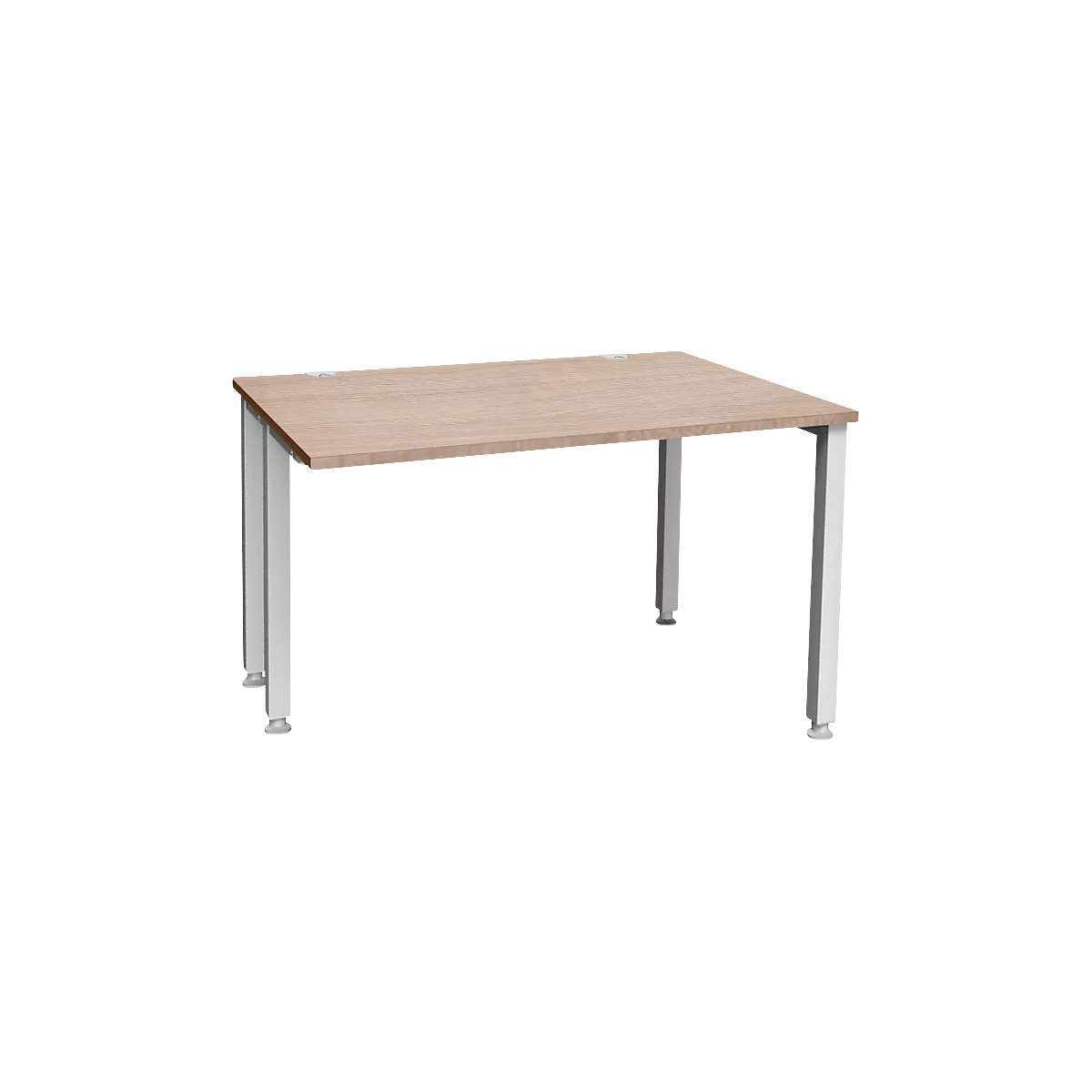 Schäfer Shop Genius Schreibtisch MODENA FLEX, 4-Fuß-Quadratrohr, verkürzte Seitenteile, B 1200 mm, Eiche-Dekor