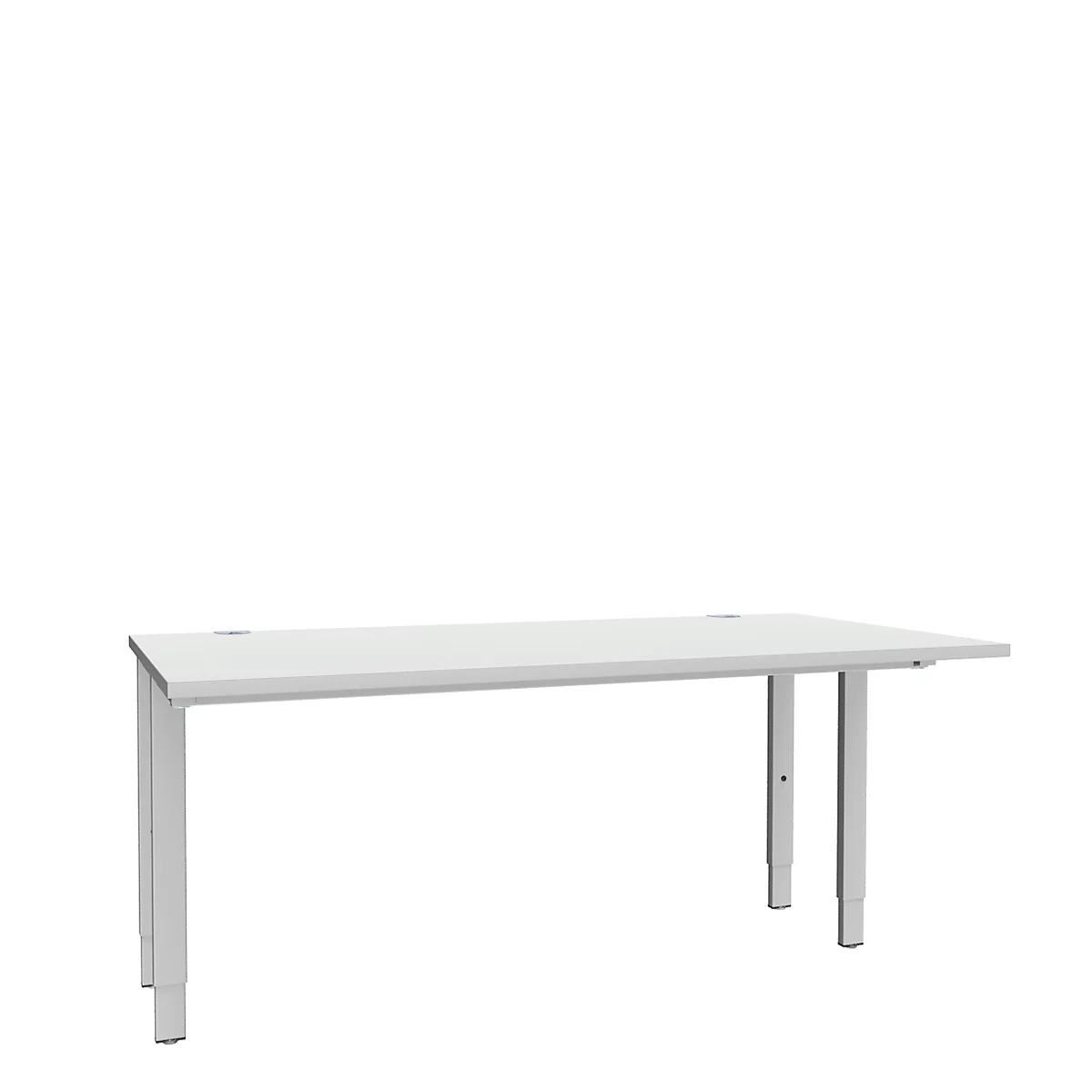 Schäfer Shop Genius Schreibtisch MODENA FLEX, 4-Fuß-Rechteckrohr, beidseitig, B 1600 mm, lichtgrau 