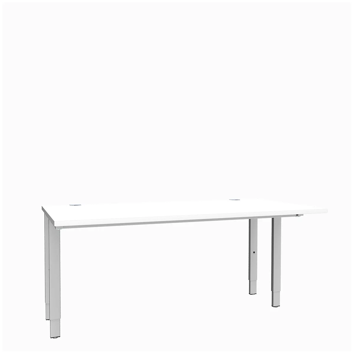 Schäfer Shop Genius Schreibtisch MODENA FLEX, 4-Fuß-Rechteckrohr, beidseitig, B 1600 mm, weiß 