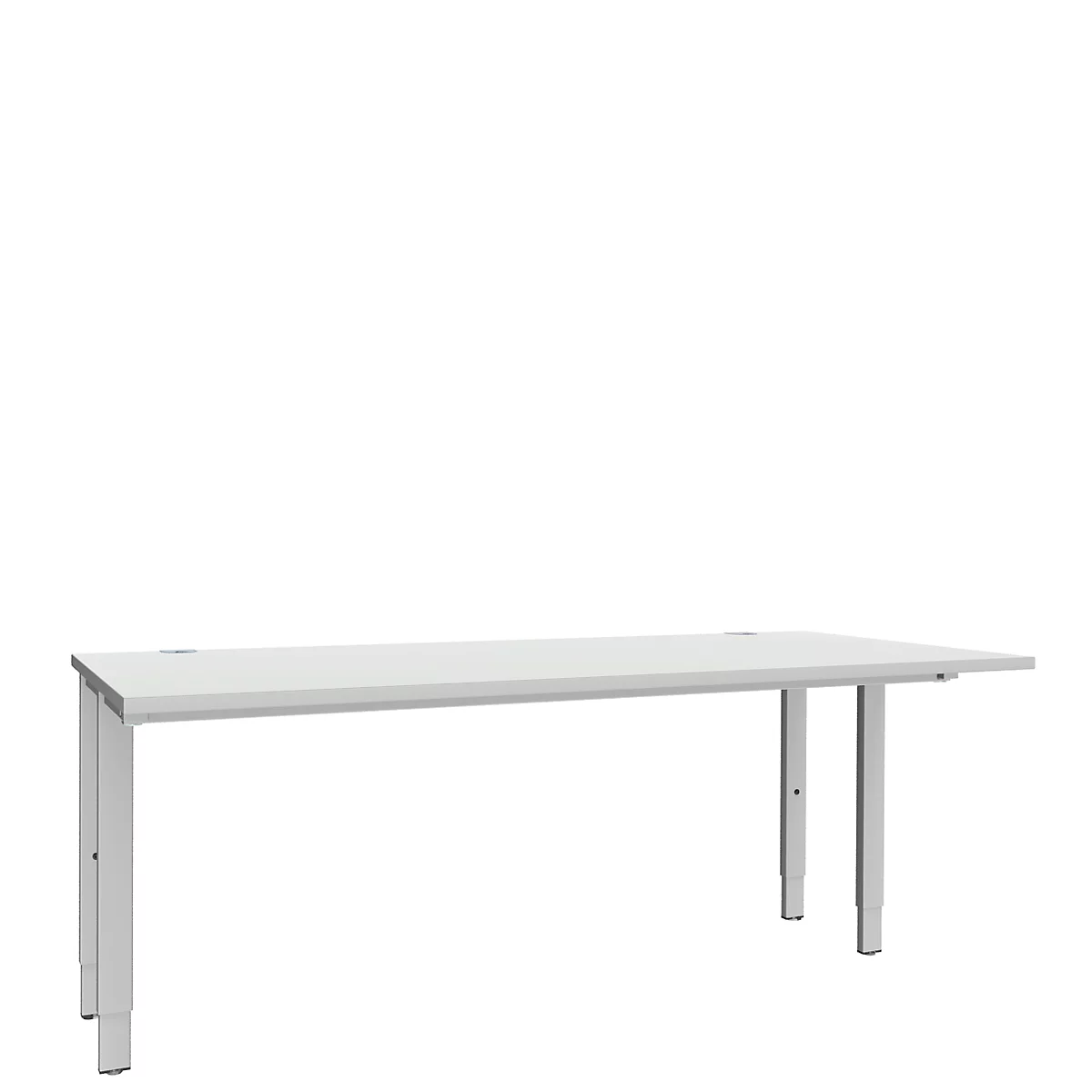 Schäfer Shop Genius Schreibtisch MODENA FLEX, 4-Fuß-Rechteckrohr, beidseitig, B 1800 mm, lichtgrau 