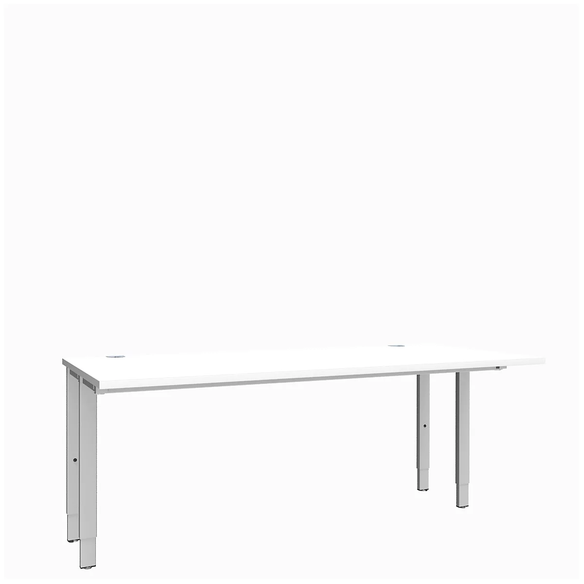 Schäfer Shop Genius Schreibtisch MODENA FLEX, 4-Fuß-Rechteckrohr, beidseitig, B 1800 mm, weiß 
