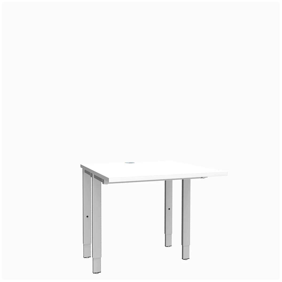 Schäfer Shop Genius Schreibtisch MODENA FLEX, 4-Fuß-Rechteckrohr, beidseitig, B 800 mm, weiß 