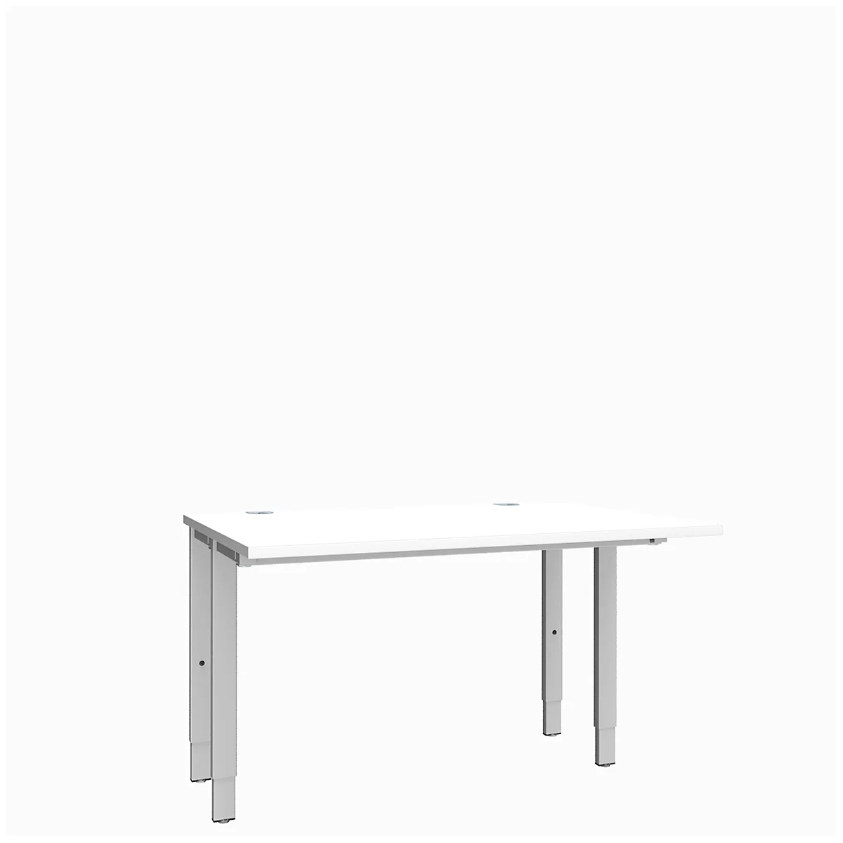 Schäfer Shop Genius Schreibtisch MODENA FLEX, 4-Fuß-Rechteckrohr, beiseitig, B 1200 mm, weiß