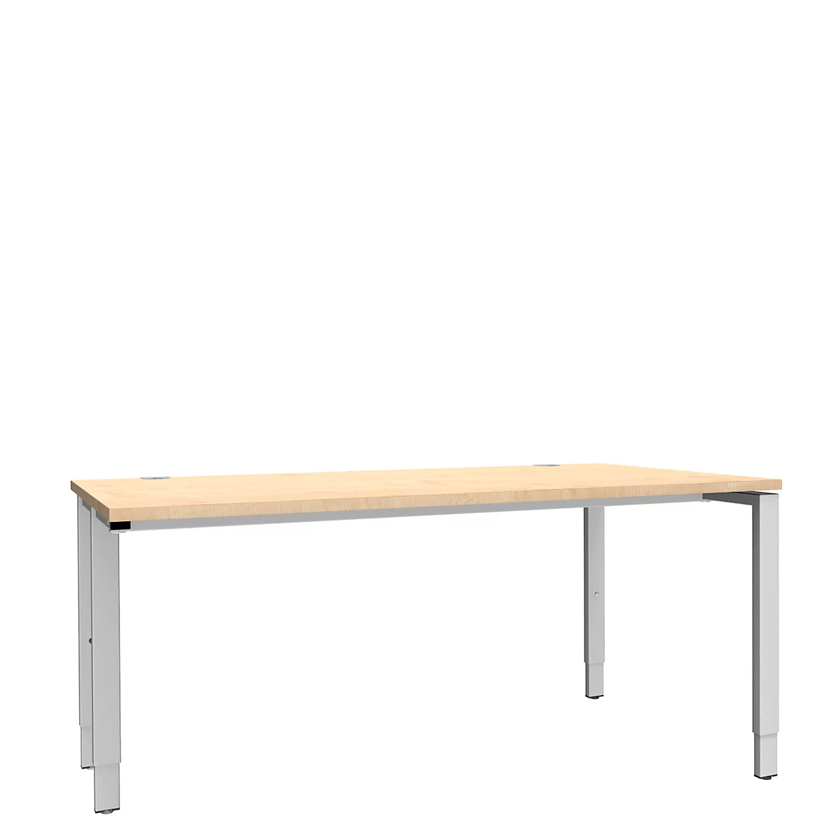 Schäfer Shop Genius Schreibtisch MODENA FLEX, 4-Fuß-Rechteckrohr, einseitig, B 1600 mm, Ahorn 