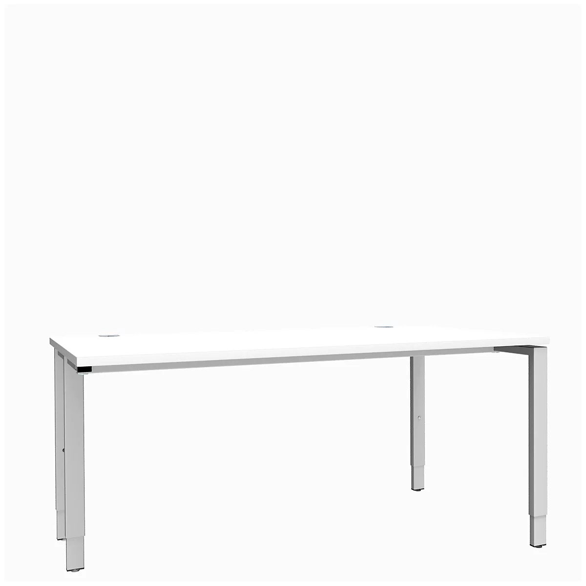 Schäfer Shop Genius Schreibtisch MODENA FLEX, 4-Fuß-Rechteckrohr, einseitig, B 1600 mm, weiß