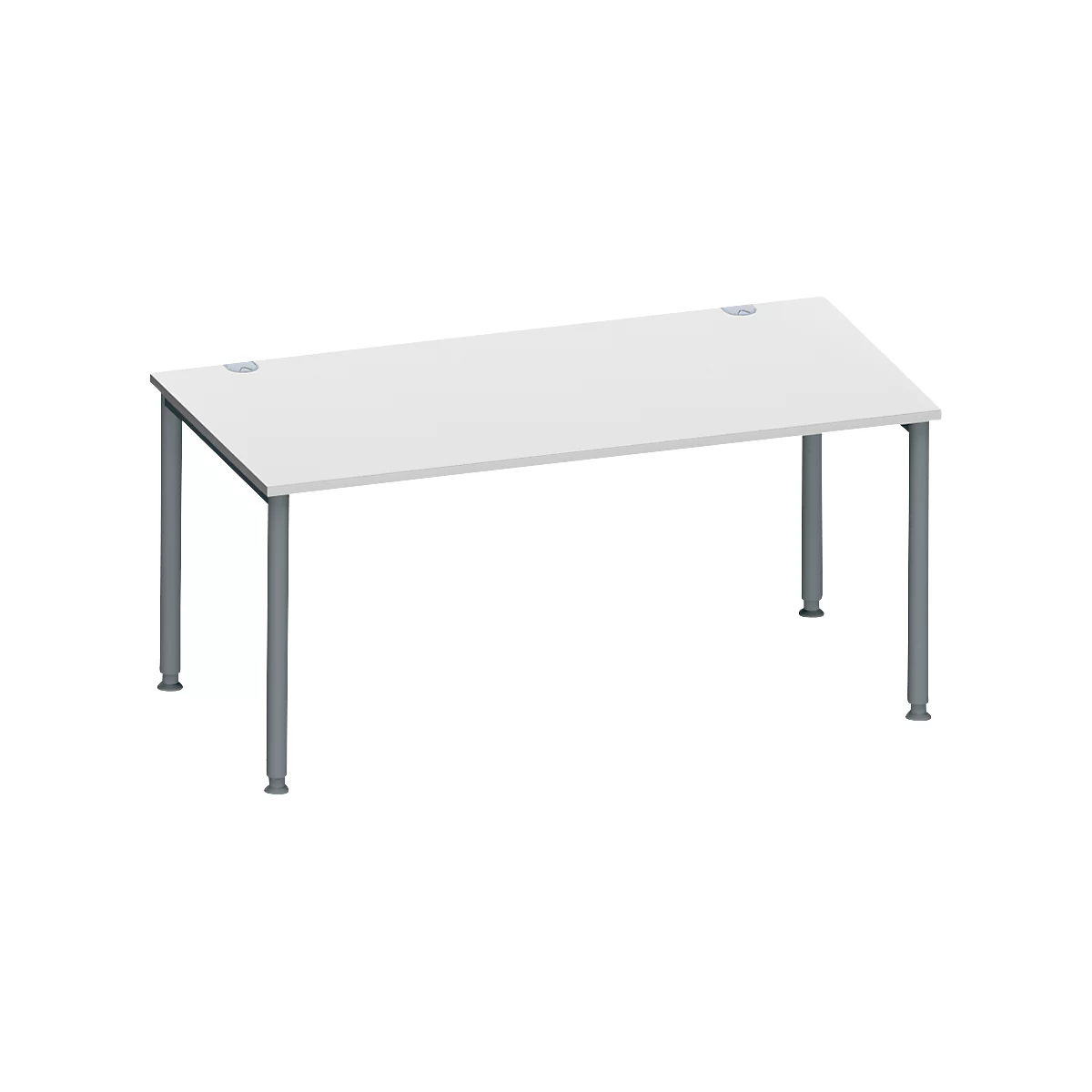 Schäfer Shop Genius Schreibtisch MODENA FLEX, 4-Fuß-Rundrohr, B 1600 x T 800 mm, lichtgrau/anthrazit