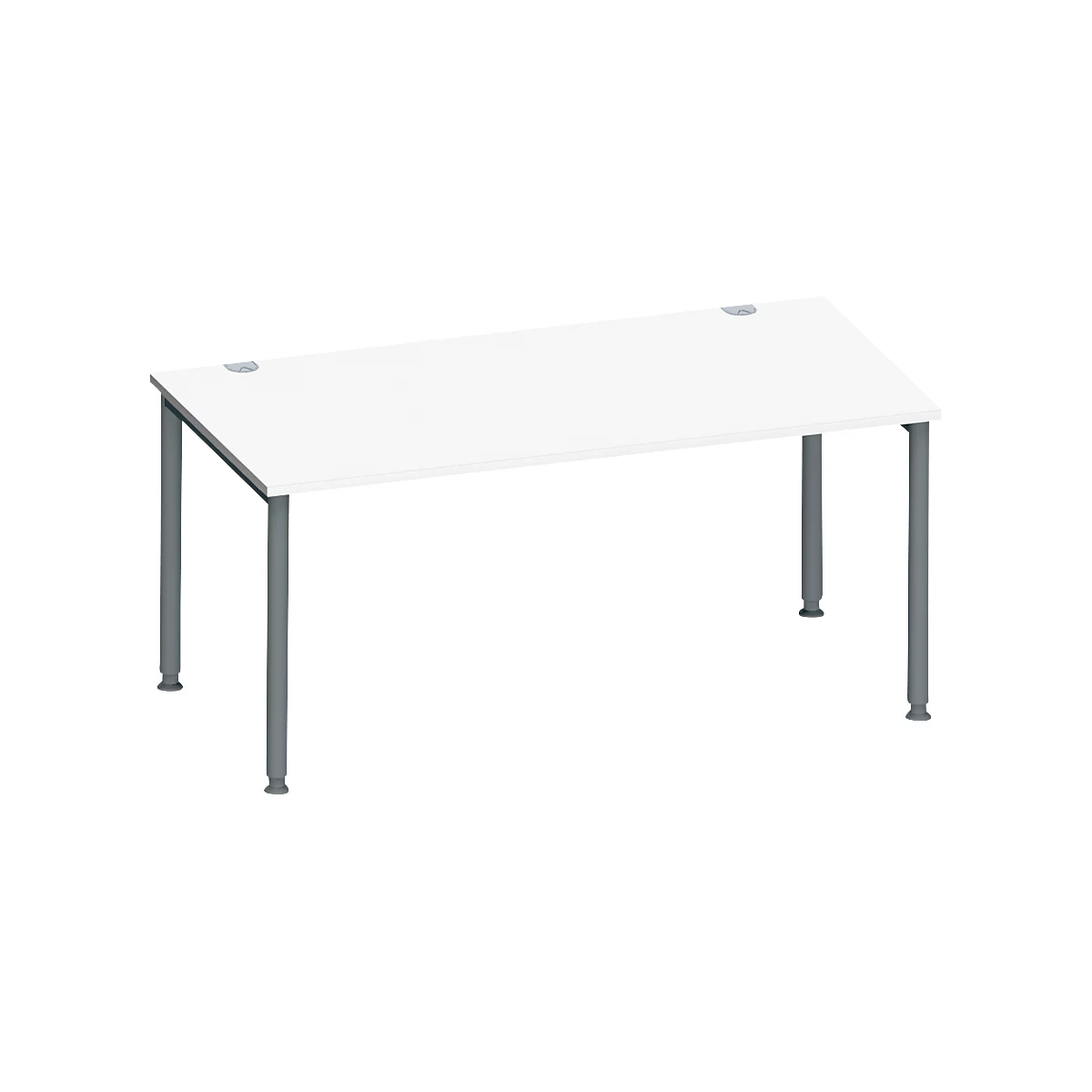 Schäfer Shop Genius Schreibtisch MODENA FLEX, 4-Fuß-Rundrohr, B 1600 x T 800 mm, weiß/anthrazit