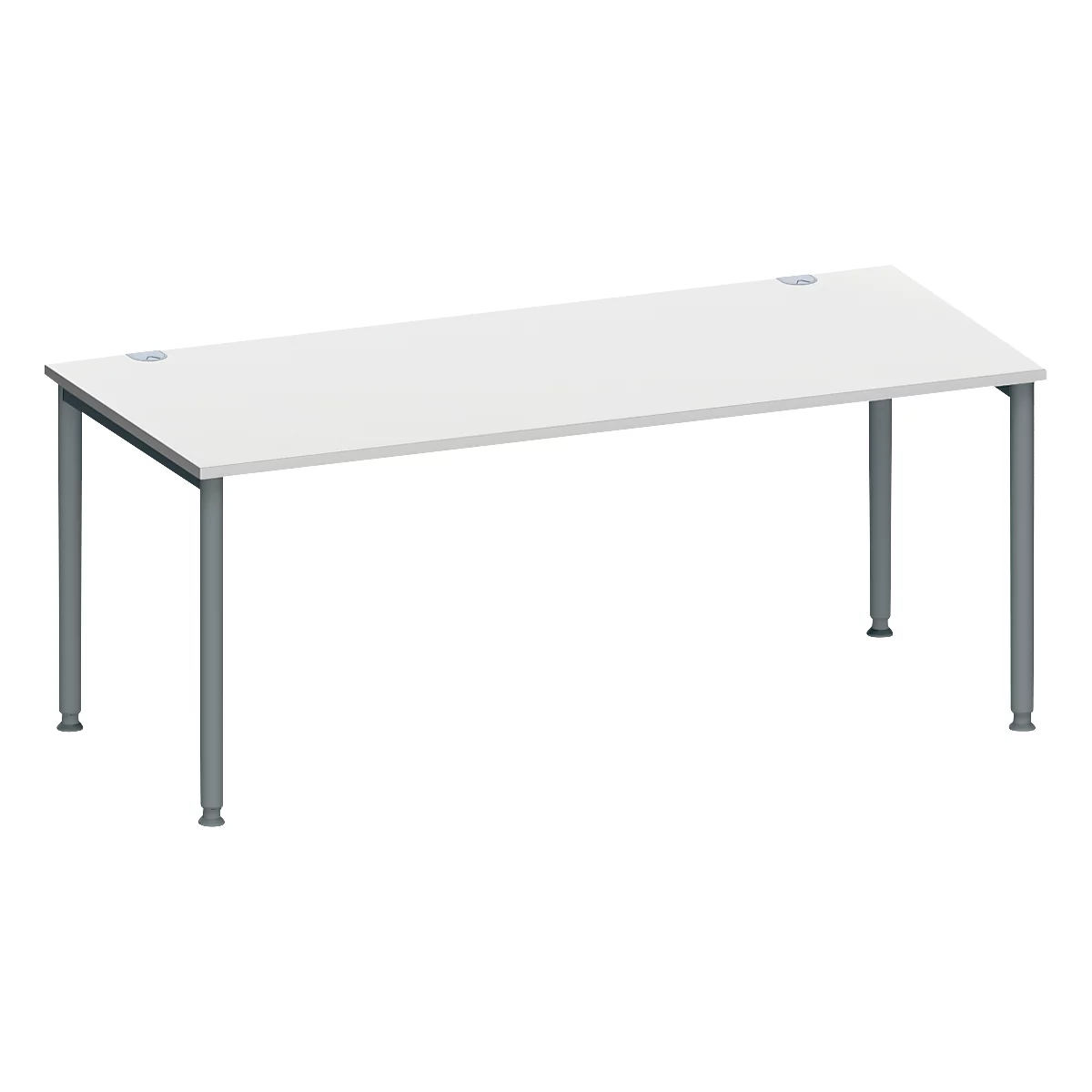 Schäfer Shop Genius Schreibtisch MODENA FLEX, 4-Fuß-Rundrohr, B 1800 x T 800 mm, lichtgrau/anthrazit