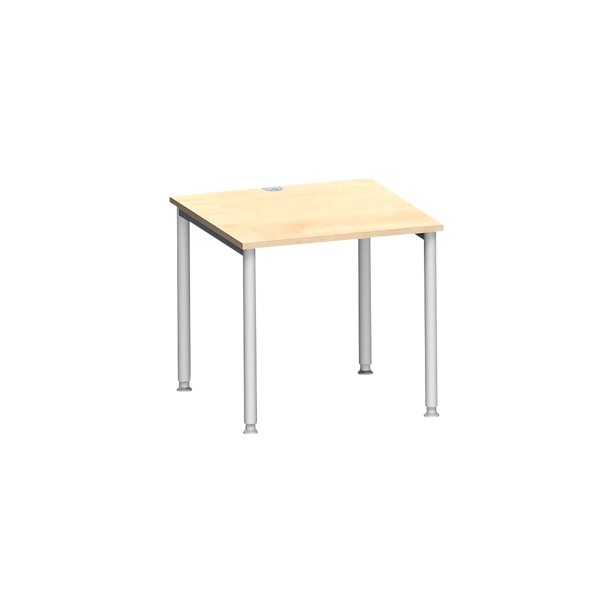Schäfer Shop Genius Schreibtisch MODENA FLEX, 4-Fuß-Rundrohr, B 800 x T 800 mm, Ahorn/weißalu 