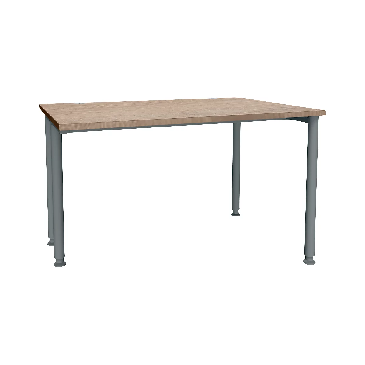 Schäfer Shop Genius Schreibtisch MODENA FLEX, Breite 1200 mm, einseitig verkürzt, Eiche/weißaluminium