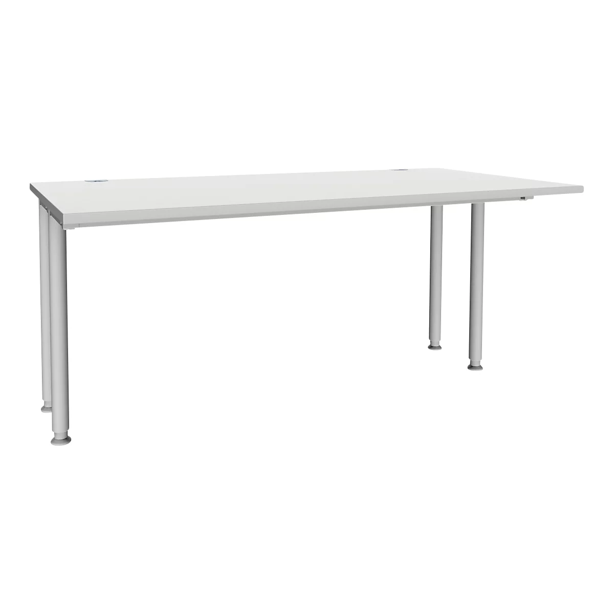 Schäfer Shop Genius Schreibtisch MODENA FLEX, Breite 1600 mm, beidseitig verkürzt, lichtgrau 