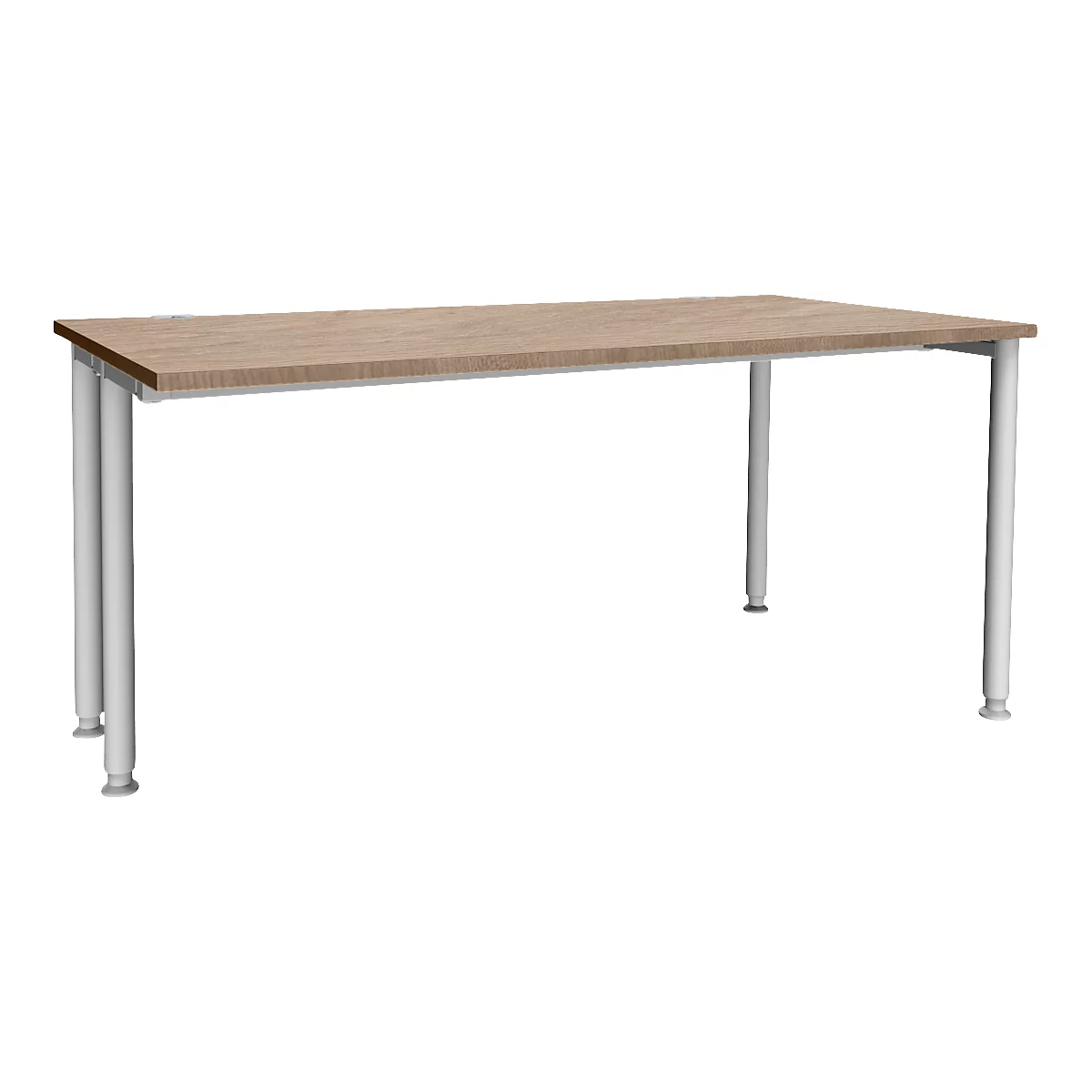 Schäfer Shop Genius Schreibtisch MODENA FLEX, Breite 1600 mm, einseitig verkürzt, Eiche/weißaluminium