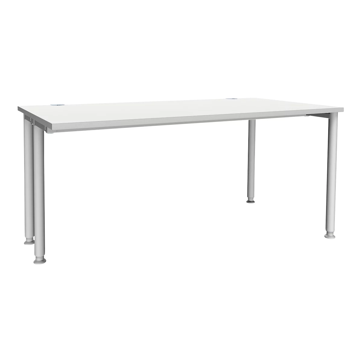 Schäfer Shop Genius Schreibtisch MODENA FLEX, Breite 1600 mm, einseitig verkürzt, lichtgrau 